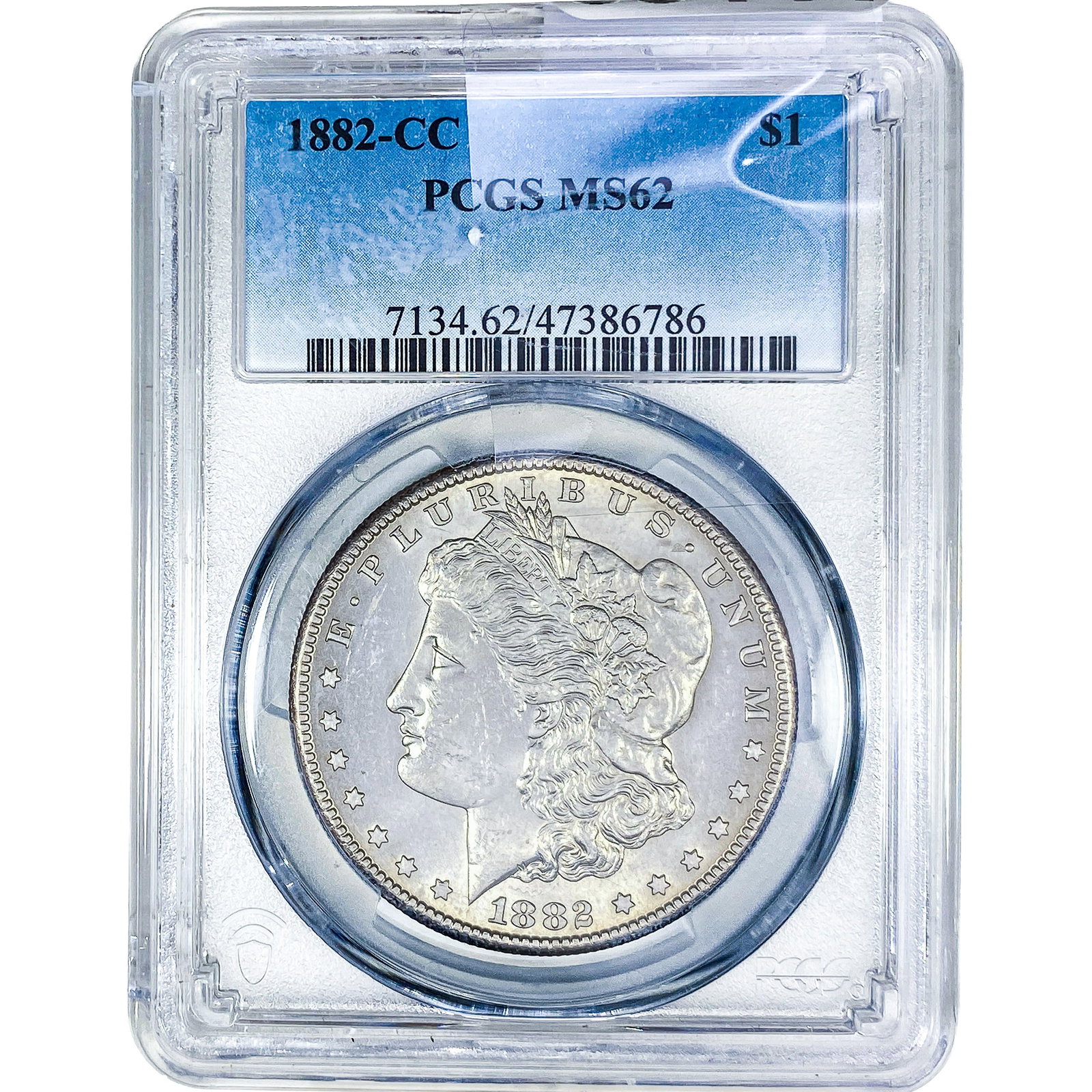 1882-CC Morgan Silver Dollar PCGS MS62: 1882-CC Morgan Silver Dollar PCGS MS62