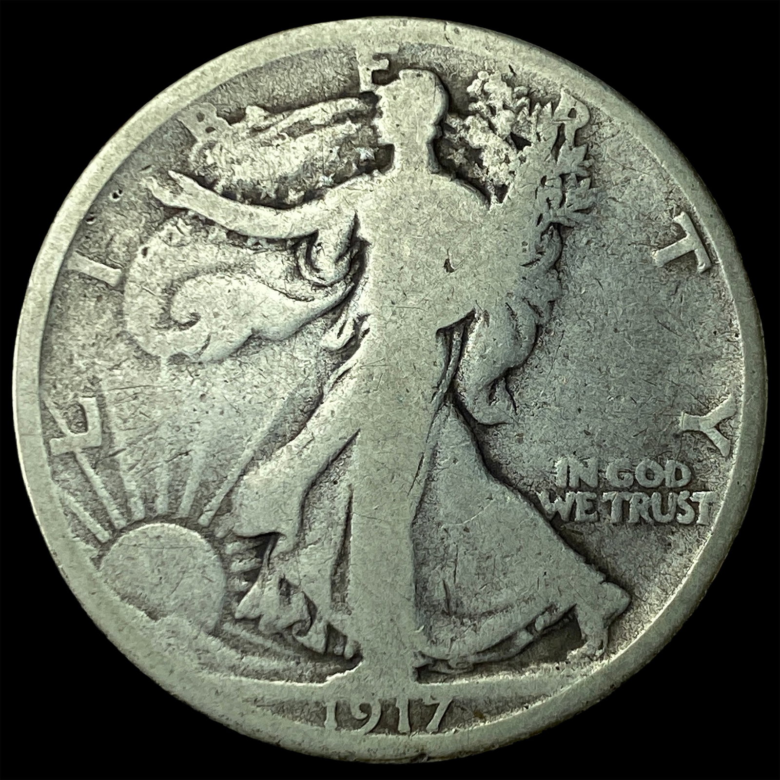 1917 Walking Liberty Half Dollar LIGHTLY CIRCULATED: 1917 Walking Liberty Half Dollar LIGHTLY CIRCULATED