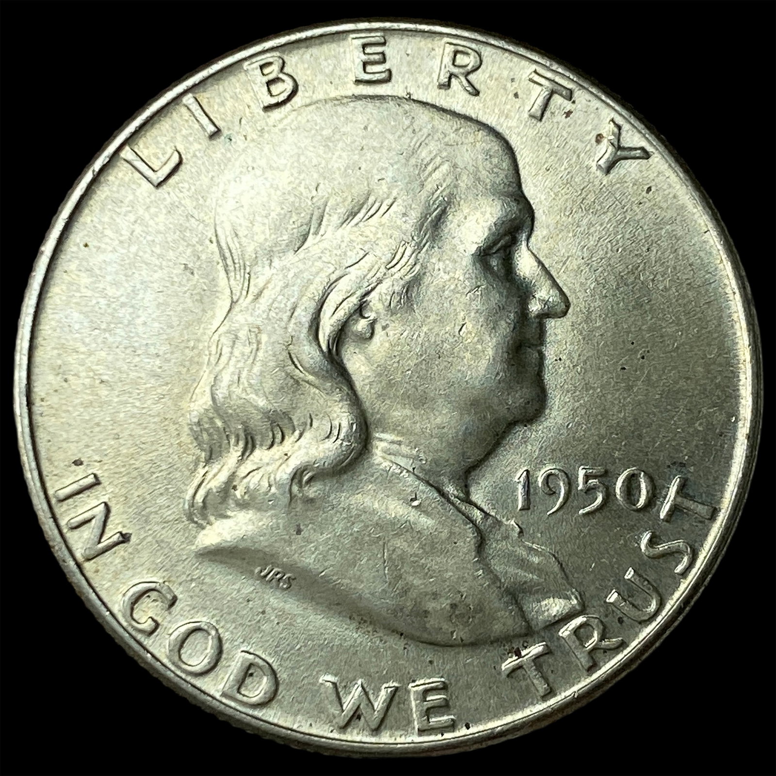 1950 Franklin Silver Half Dollar NEARLY UNCIRCULATED: 1950 Franklin Silver Half Dollar NEARLY UNCIRCULATED