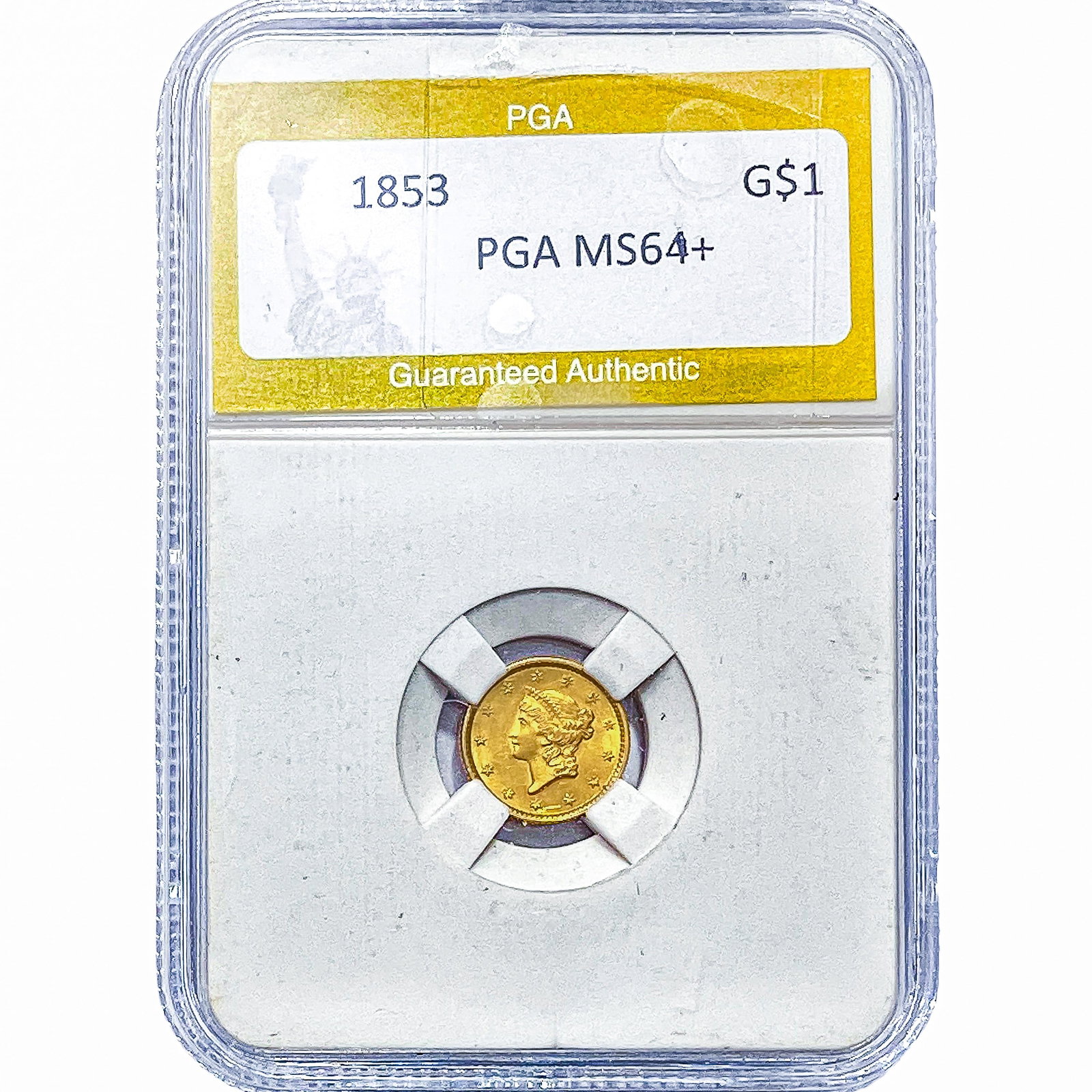 1853 Rare Gold Dollar PGA MS64+: 1853 Rare Gold Dollar PGA MS64+