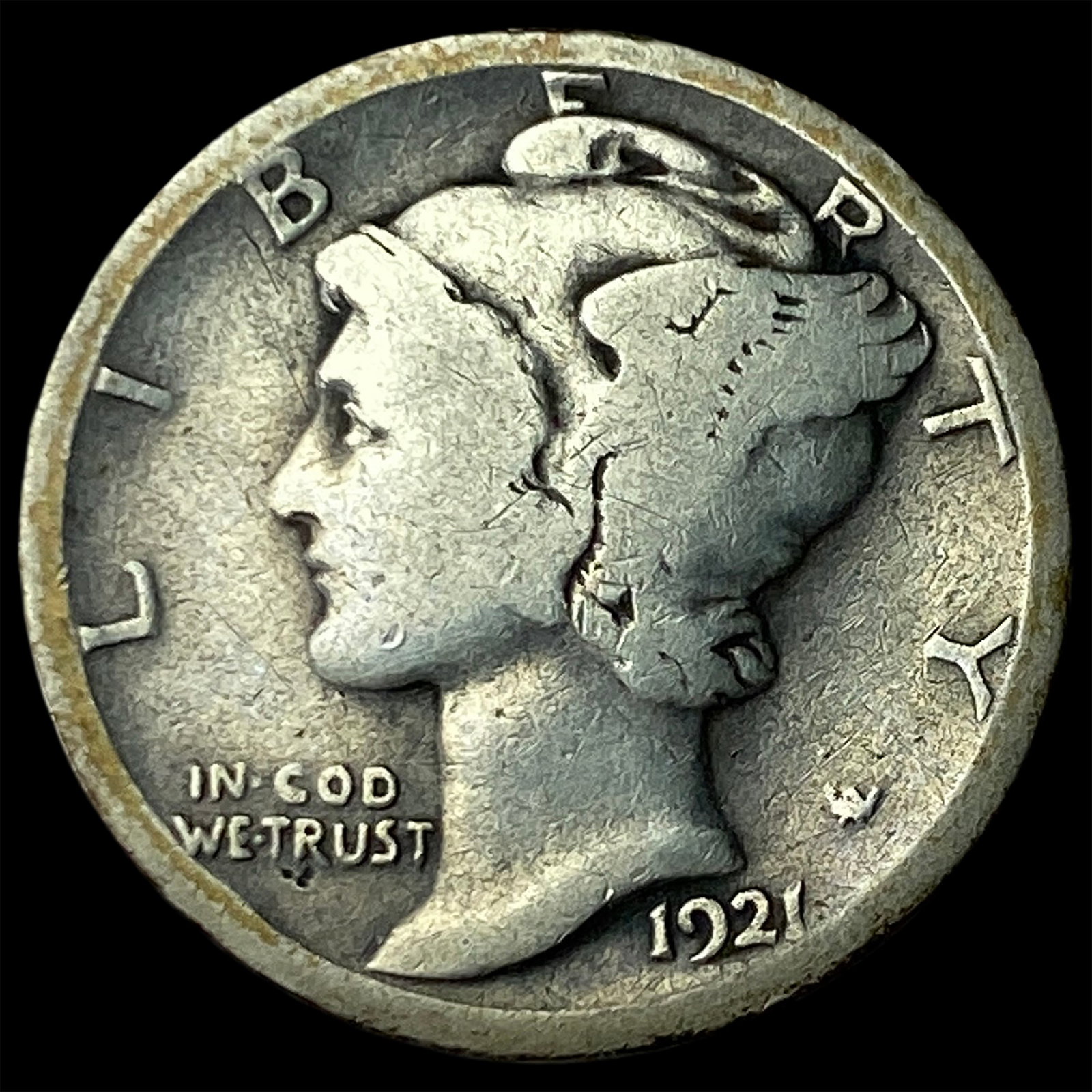 1921 Mercury Dime LIGHTLY CIRCULATED: 1921 Mercury Dime LIGHTLY CIRCULATED