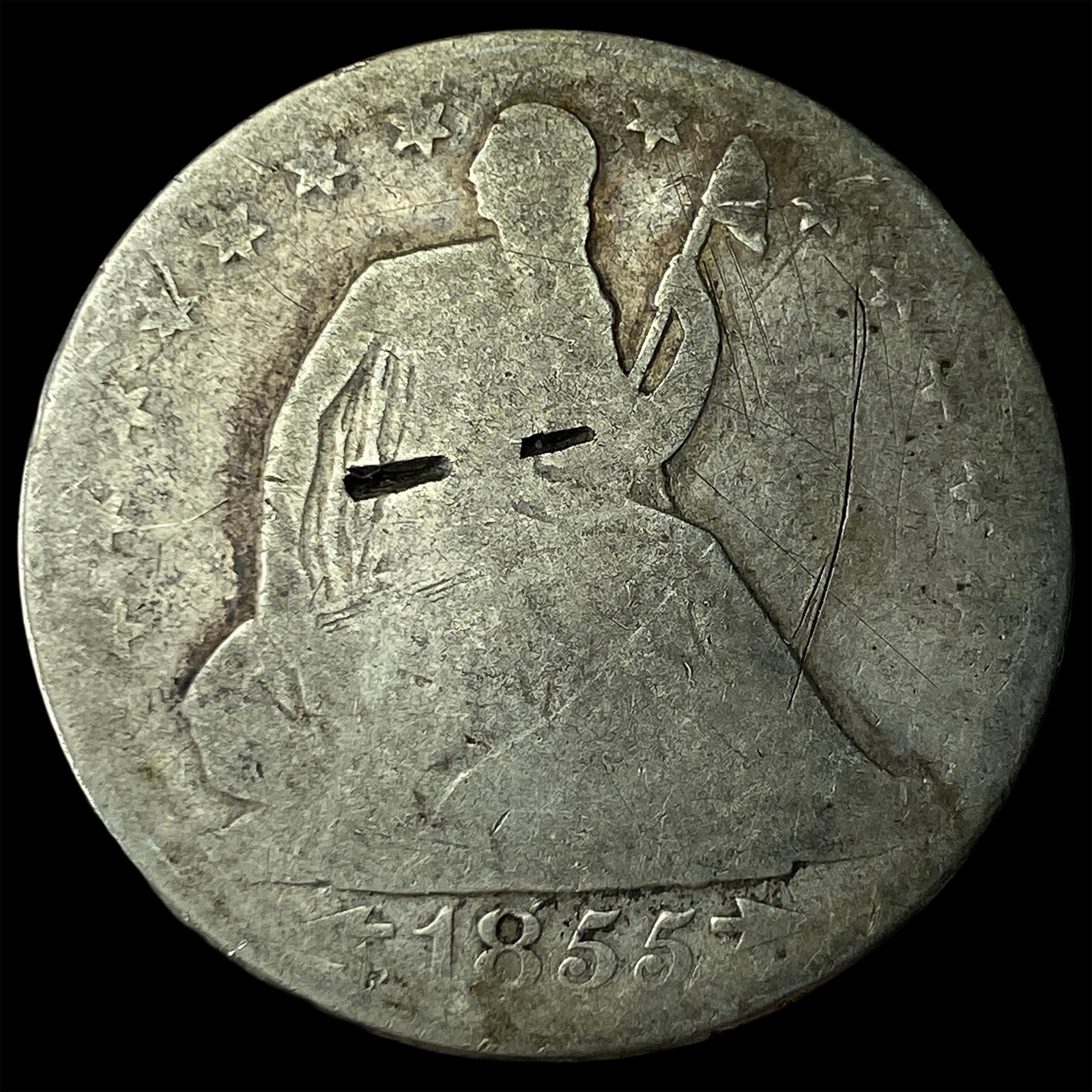 1855-O Seated Liberty Half Dollar NICELY CIRCULATED: 1855-O Seated Liberty Half Dollar NICELY CIRCULATED
