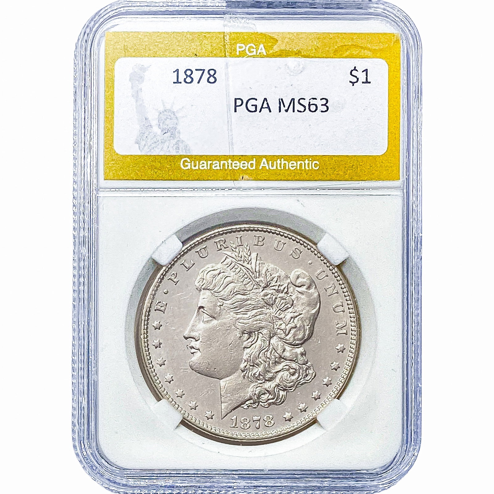 1878 Morgan Silver Dollar PGA MS63: 1878 Morgan Silver Dollar PGA MS63
