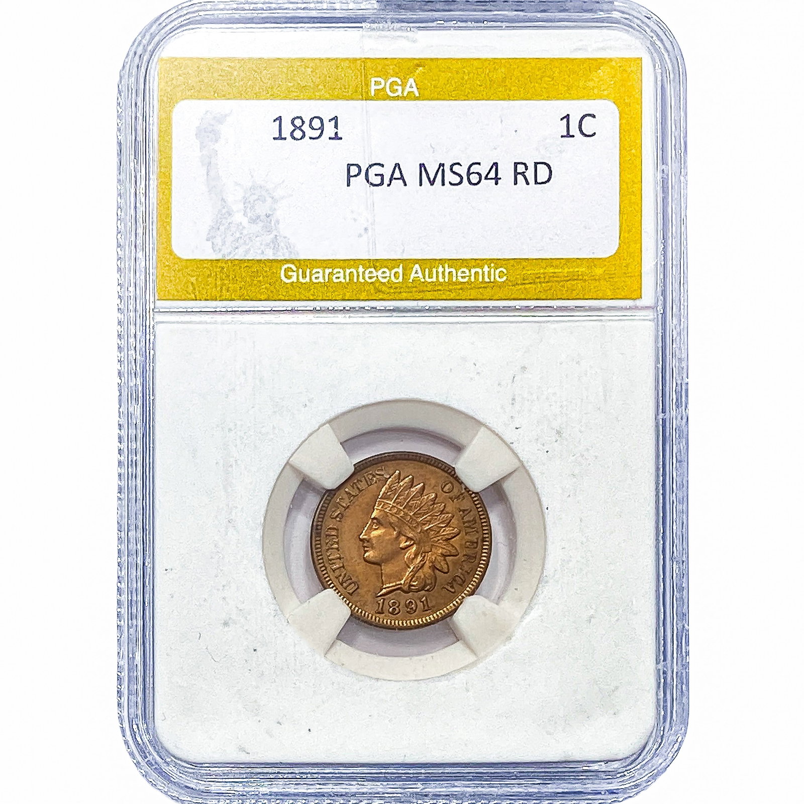 1891 Indian Head Cent PGA MS64RD: 1891 Indian Head Cent PGA MS64RD