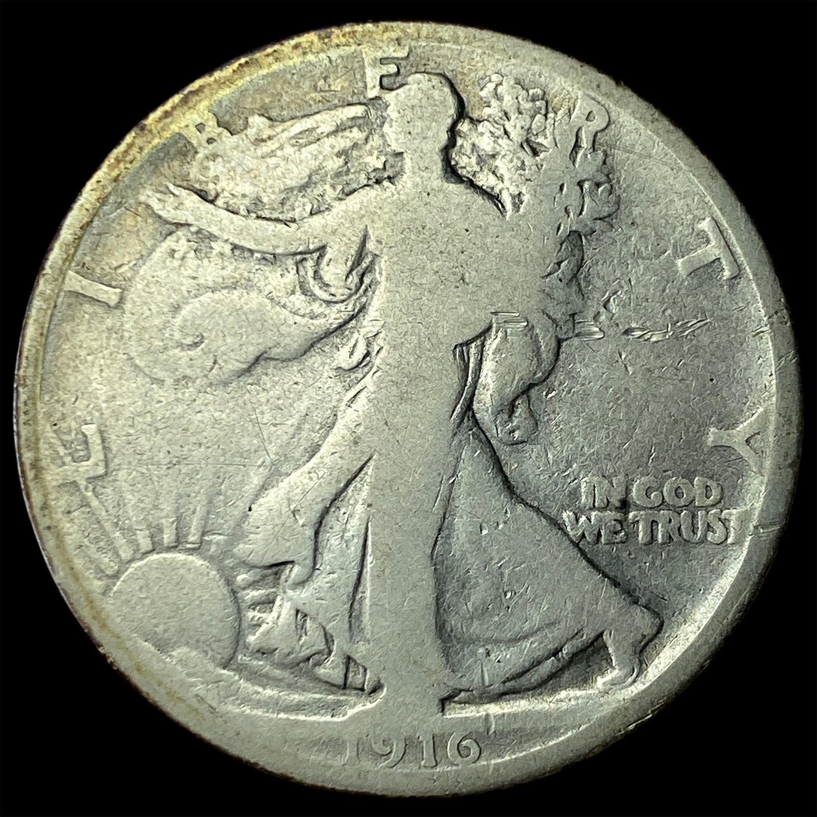 1916 Walking Liberty Half Dollar NICELY CIRCULATED: 1916 Walking Liberty Half Dollar NICELY CIRCULATED