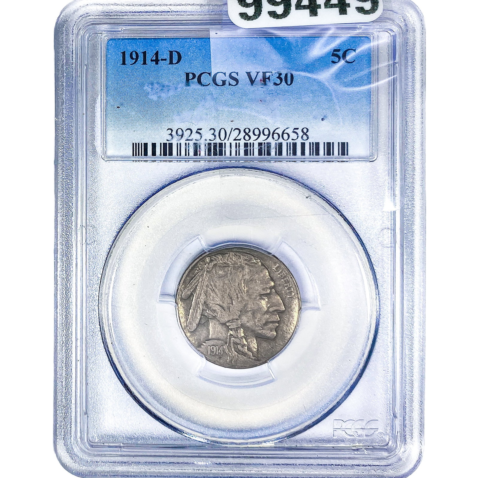 1914-D Buffalo Nickel PCGS VF30: 1914-D Buffalo Nickel PCGS VF30