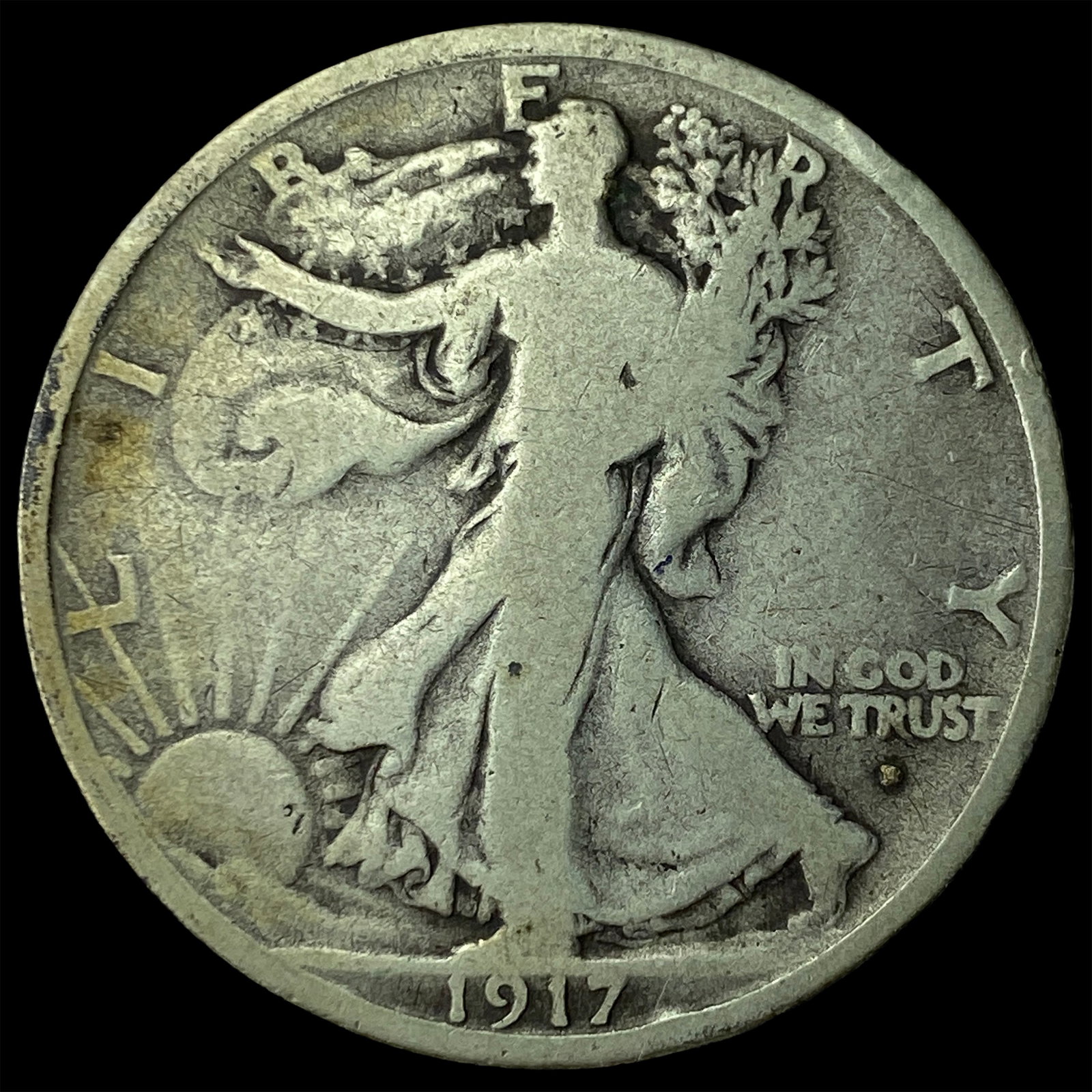1917 Walking Liberty Half Dollar LIGHTLY CIRCULATED: 1917 Walking Liberty Half Dollar LIGHTLY CIRCULATED