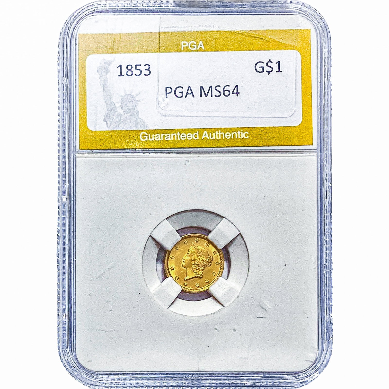 1853 Rare Gold Dollar PGA MS64: 1853 Rare Gold Dollar PGA MS64