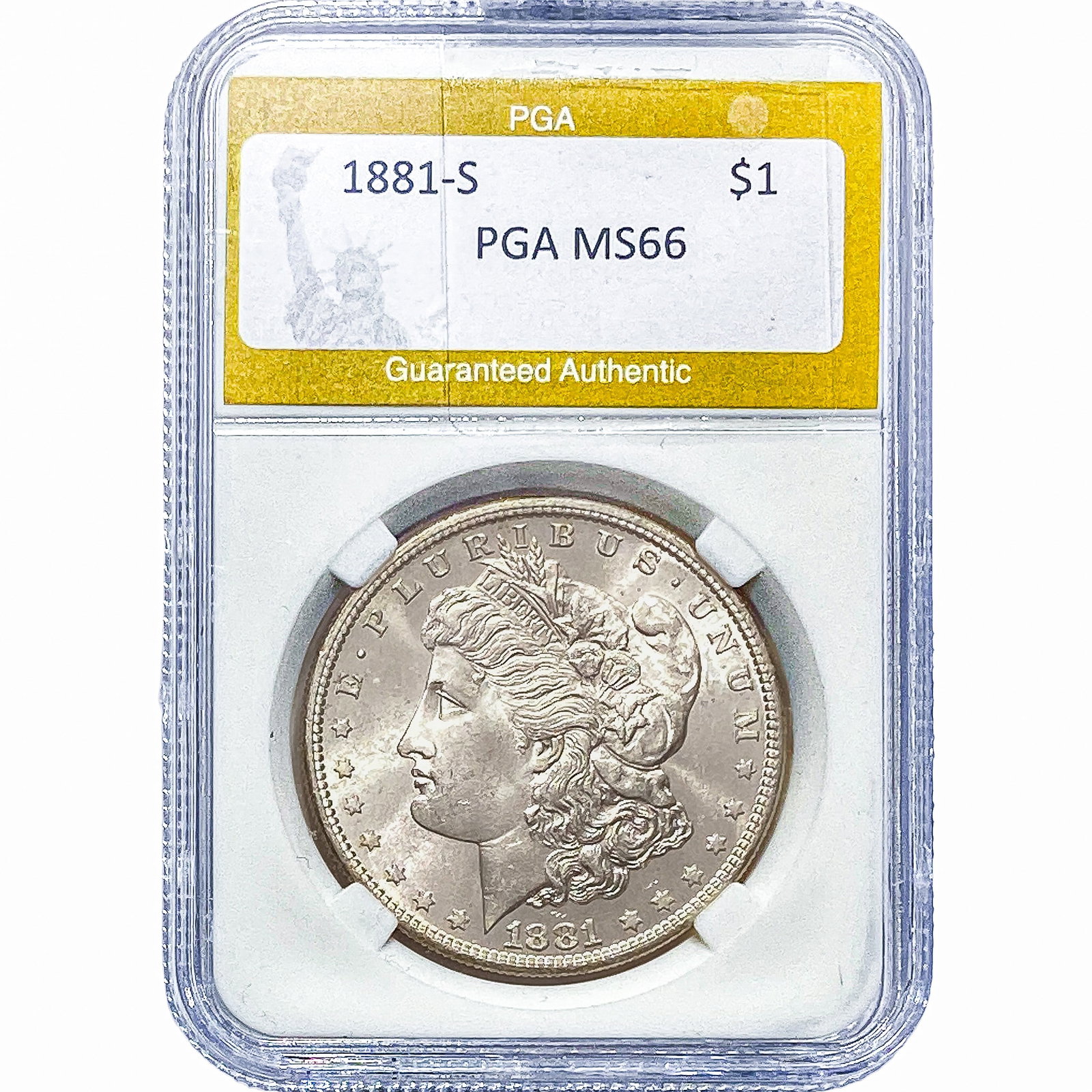 1881-S Morgan Silver Dollar PGA MS66: 1881-S Morgan Silver Dollar PGA MS66