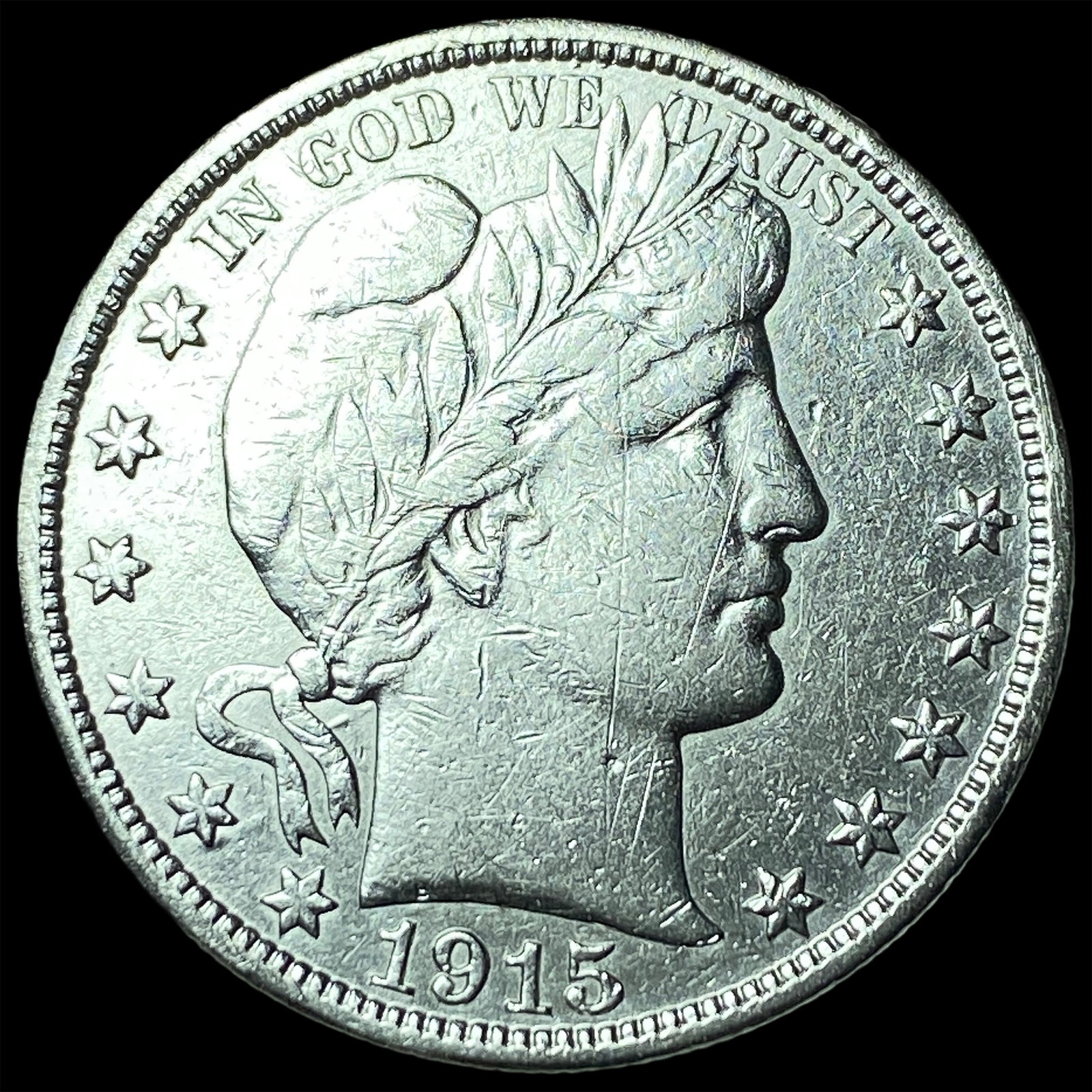 1915-D Silver Barber Half Dollar CLOSELY UNCIRCULATED: 1915-D Silver Barber Half Dollar CLOSELY UNCIRCULATED