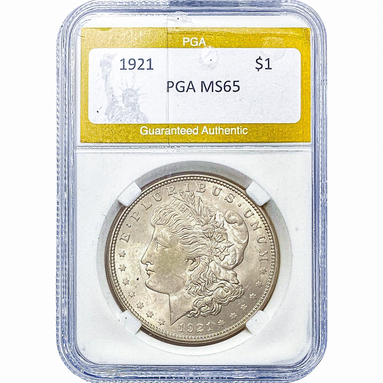 1921 Morgan Silver Dollar PGA MS65: 1921 Morgan Silver Dollar PGA MS65