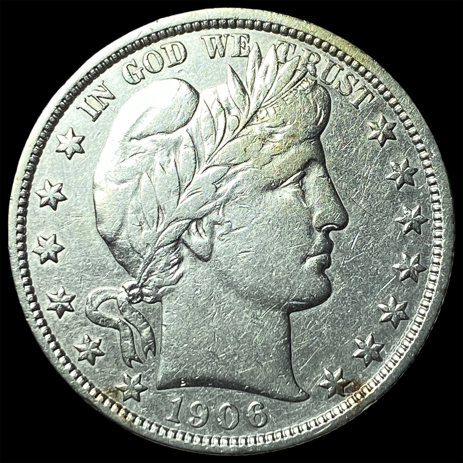1906 Silver Barber Half Dollar NEARLY UNCIRCULATED (1 of 2)
