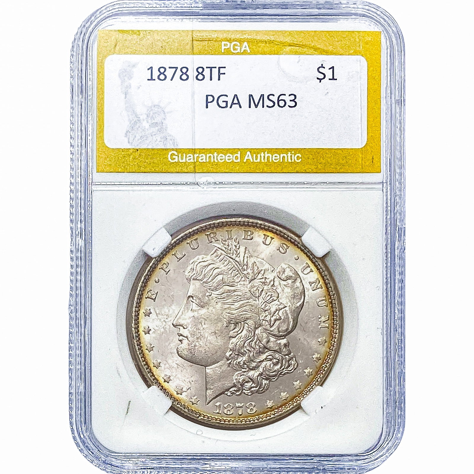 1878 8TF Morgan Silver Dollar PGA MS63: 1878 8TF Morgan Silver Dollar PGA MS63