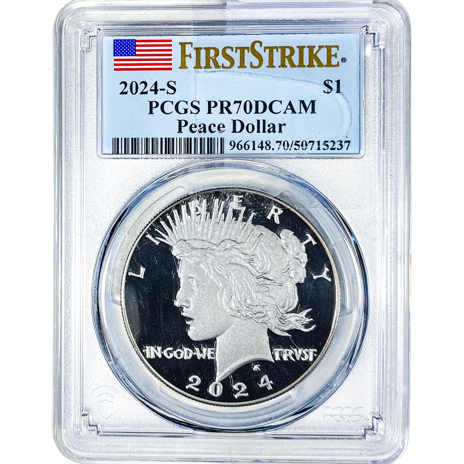 2024-S Silver Peace Dollar PCGS PR70 DCAM: 2024-S Silver Peace Dollar PCGS PR70 DCAM