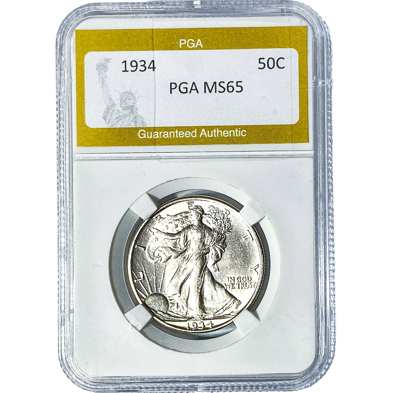 1934 Walking Liberty Half Dollar PGA MS65: 1934 Walking Liberty Half Dollar PGA MS65
