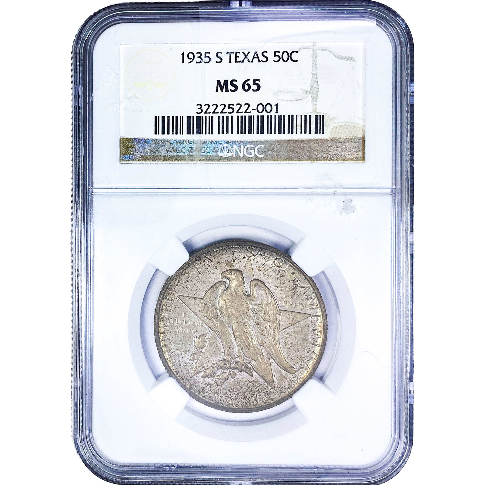 1935-S Texas Half Dollar NGC MS65: 1935-S Texas Half Dollar NGC MS65