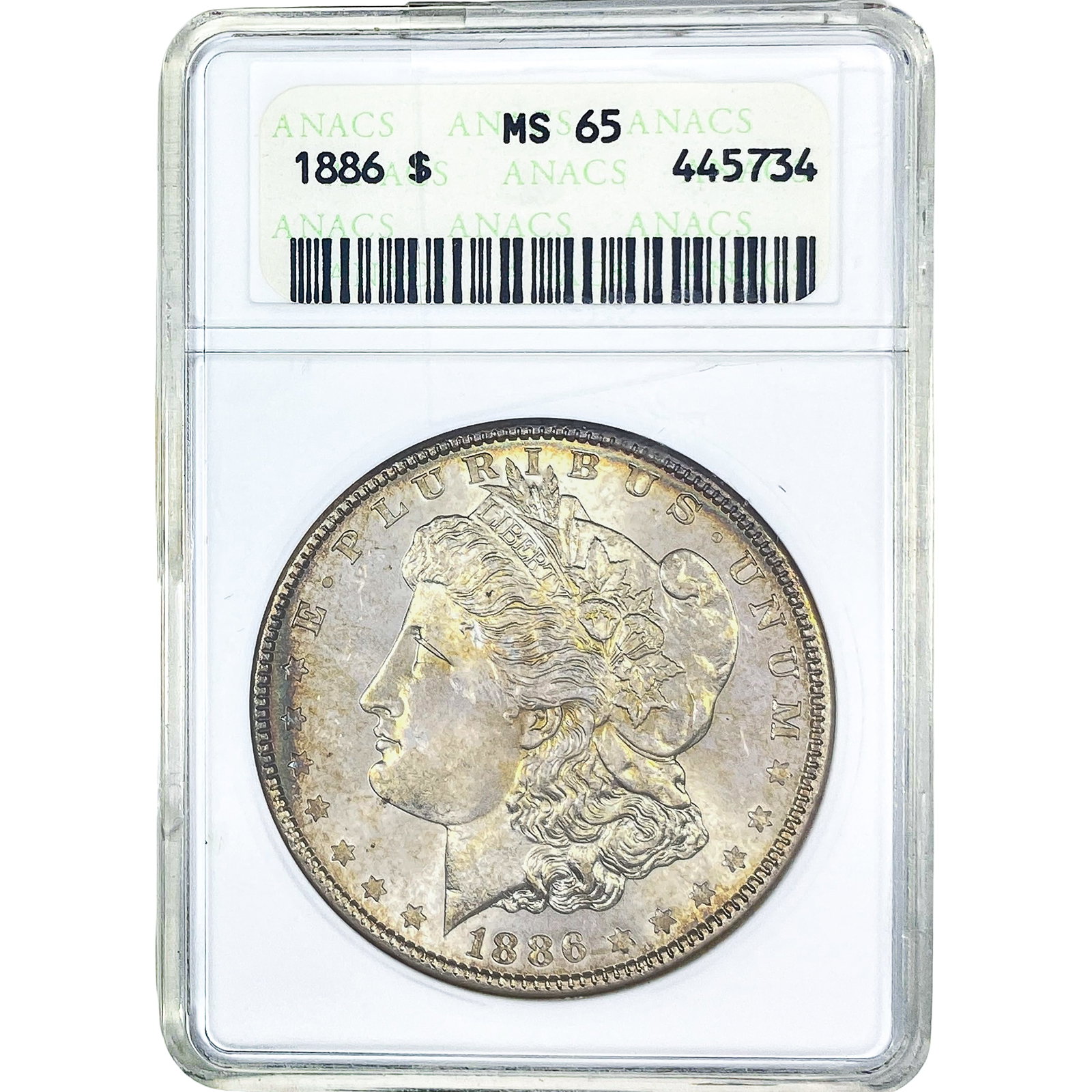 1886 Morgan Silver Dollar ANACS MS65: 1886 Morgan Silver Dollar ANACS MS65