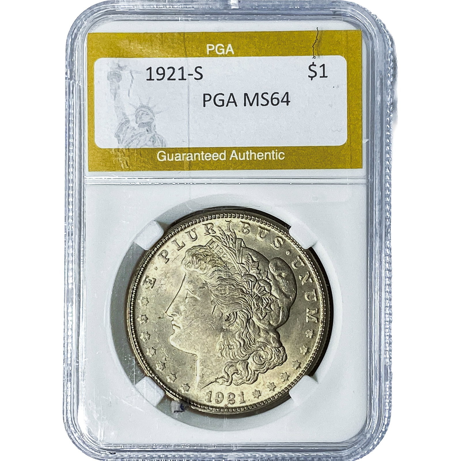1921-S Morgan Silver Dollar PGA MS64: 1921-S Morgan Silver Dollar PGA MS64