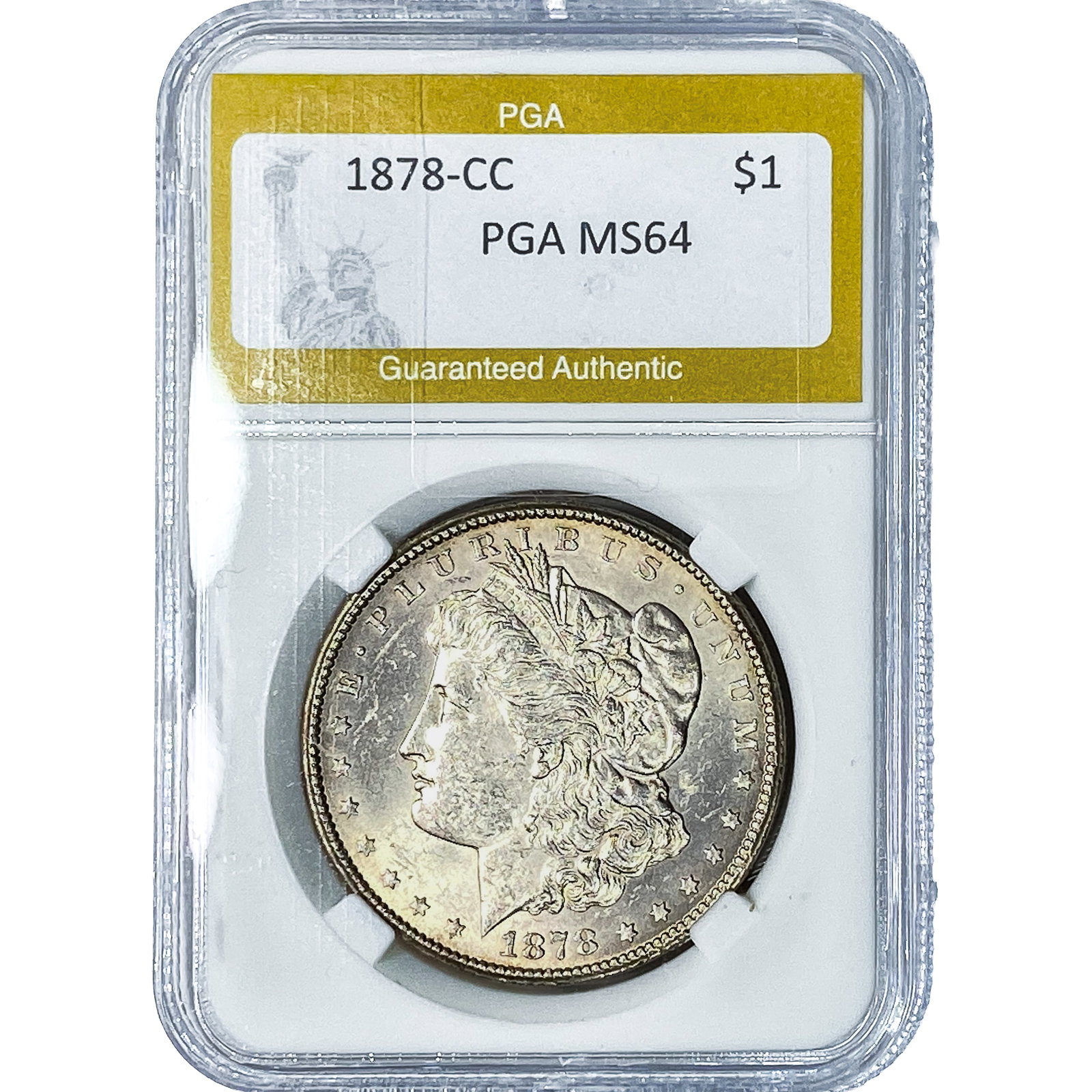 1878-CC Morgan Silver Dollar PGA MS64: 1878-CC Morgan Silver Dollar PGA MS64