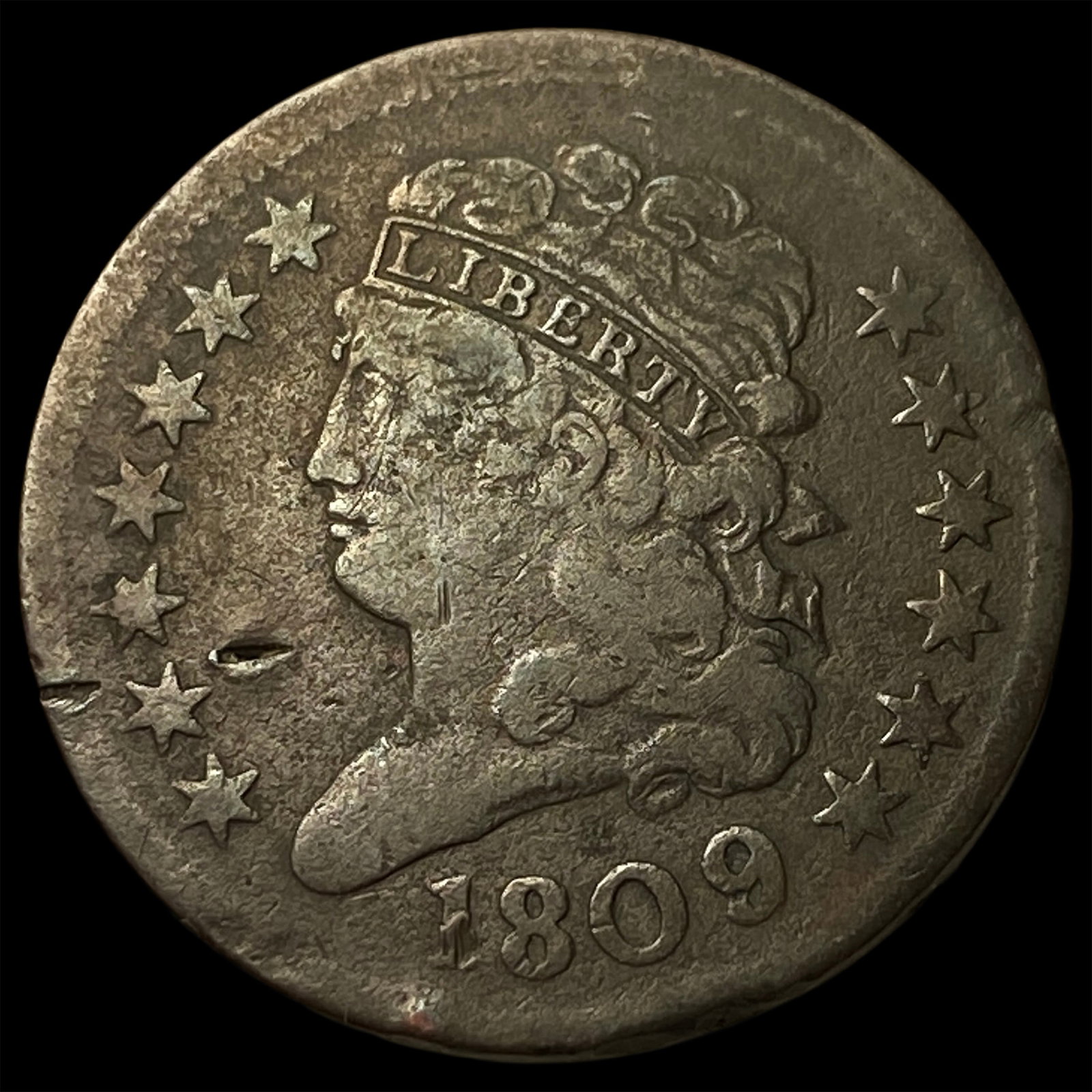 1809 Classic Head Half Cent NICELY CIRCULATED: 1809 Classic Head Half Cent NICELY CIRCULATED