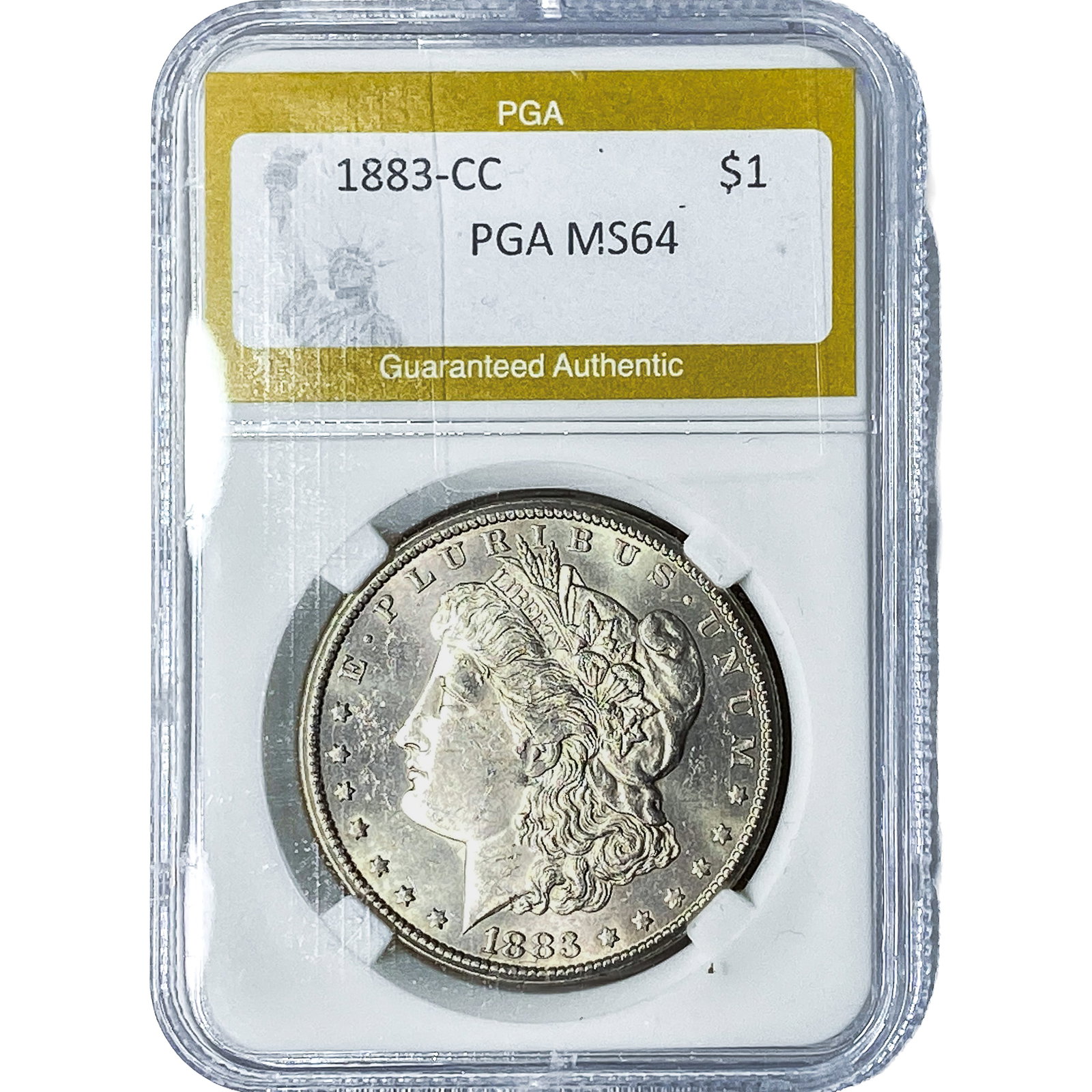 1883-CC Morgan Silver Dollar PGA MS64: 1883-CC Morgan Silver Dollar PGA MS64