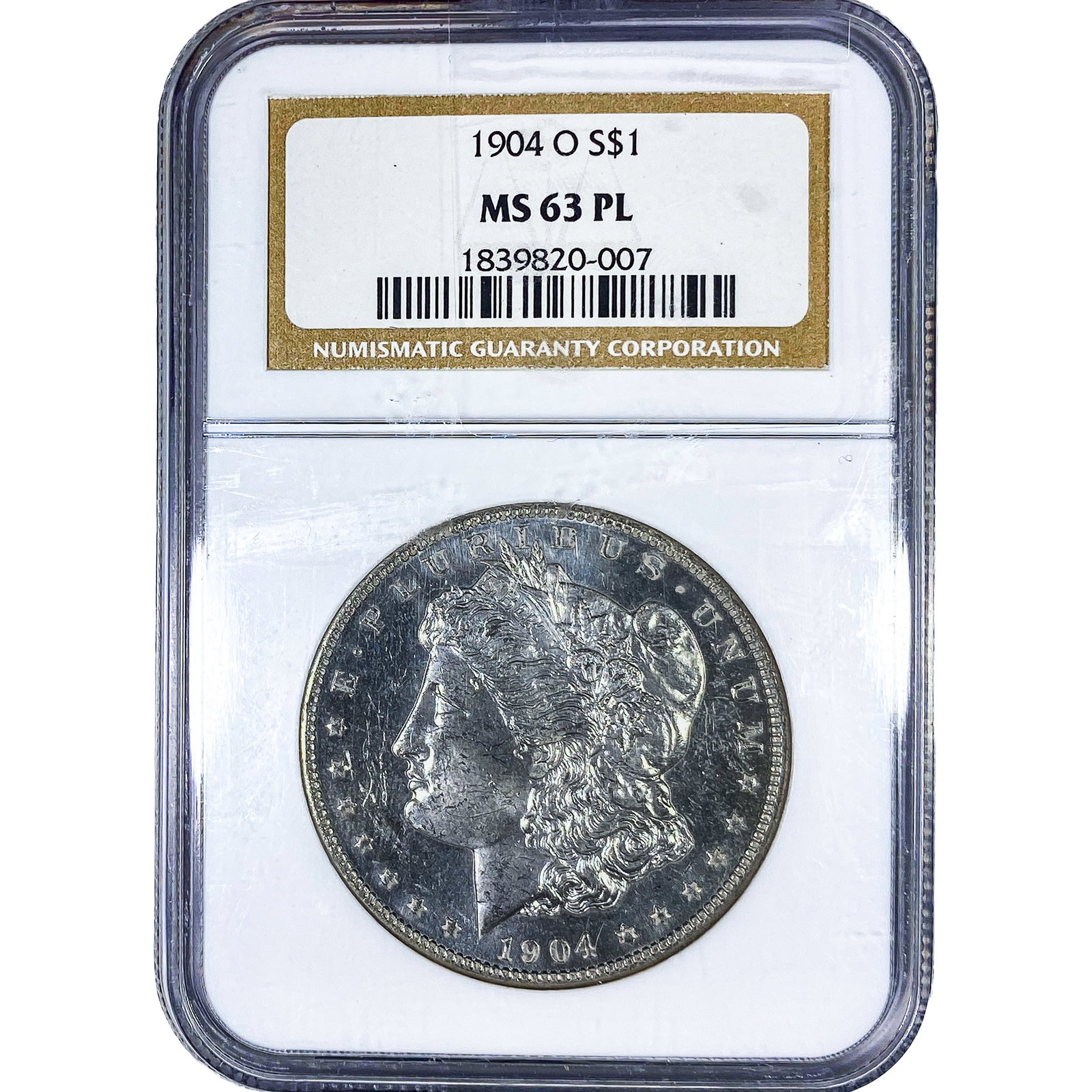 1904-O Morgan Silver Dollar NGC MS63 PL: 1904-O Morgan Silver Dollar NGC MS63 PL
