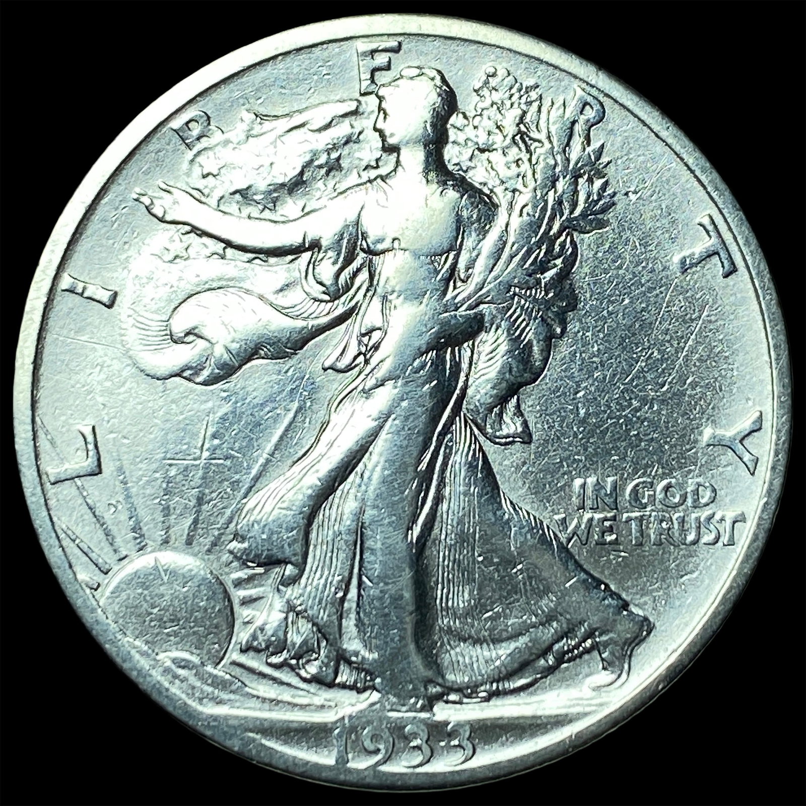 1933-S Walking Liberty Half Dollar LIGHTLY CIRCULATED: 1933-S Walking Liberty Half Dollar LIGHTLY CIRCULATED