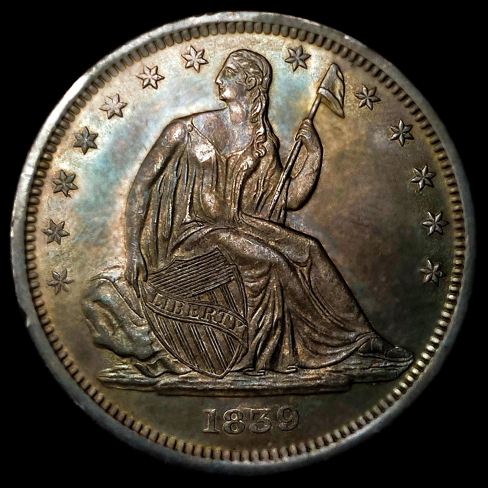 1839 No Drapery Seated Liberty Half Dollar: 1839 No Drapery Seated Liberty Half Dollar