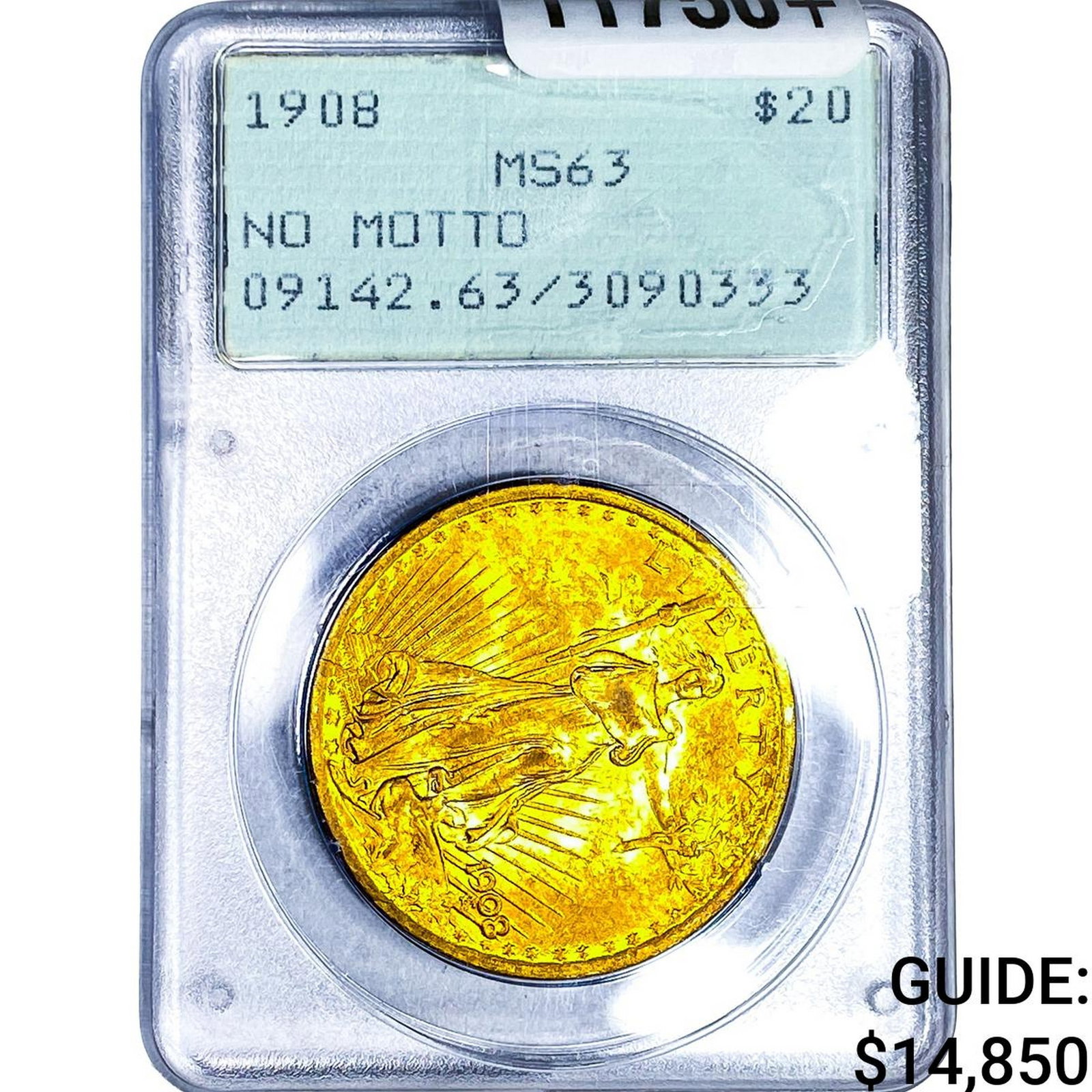 1908 $20 Gold Double Eagle PCGS MS63 No Motto (1 of 4)