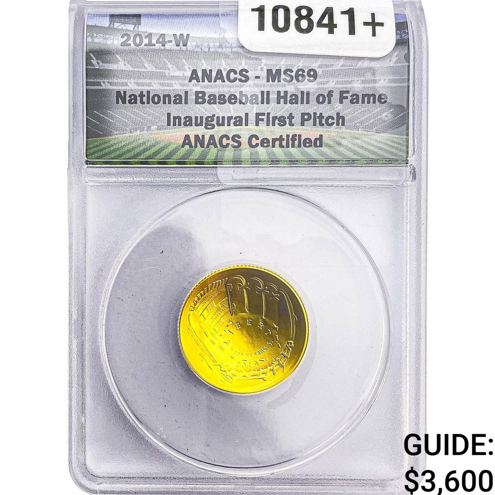 2014-W Nat. Baseball Hall of Fame .2419 Gold $5 ANACS MS69 (1 of 2)