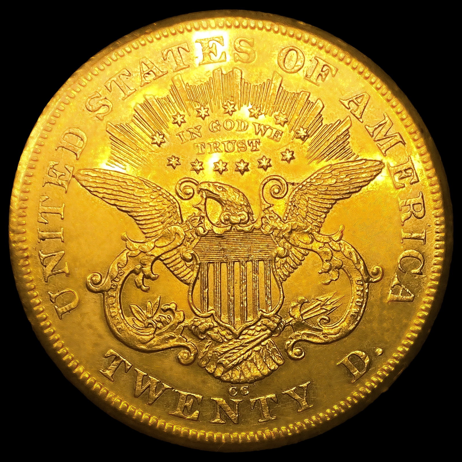 1876-CC $20 Gold Double Eagle - 2