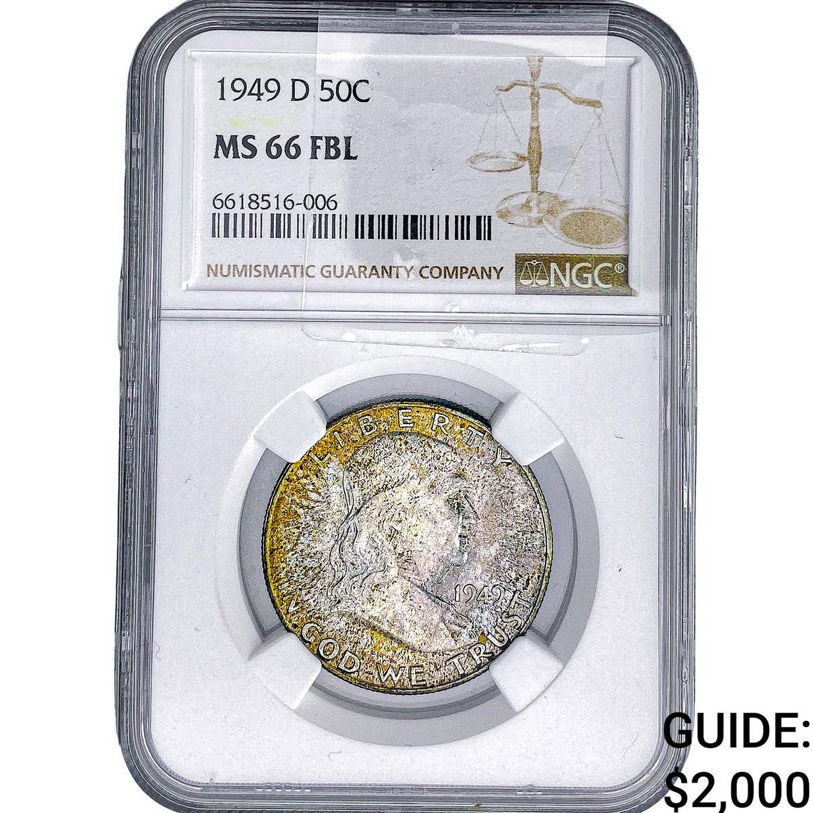 1949-D Franklin Half Dollar NGC MS66 FBL (1 of 4)