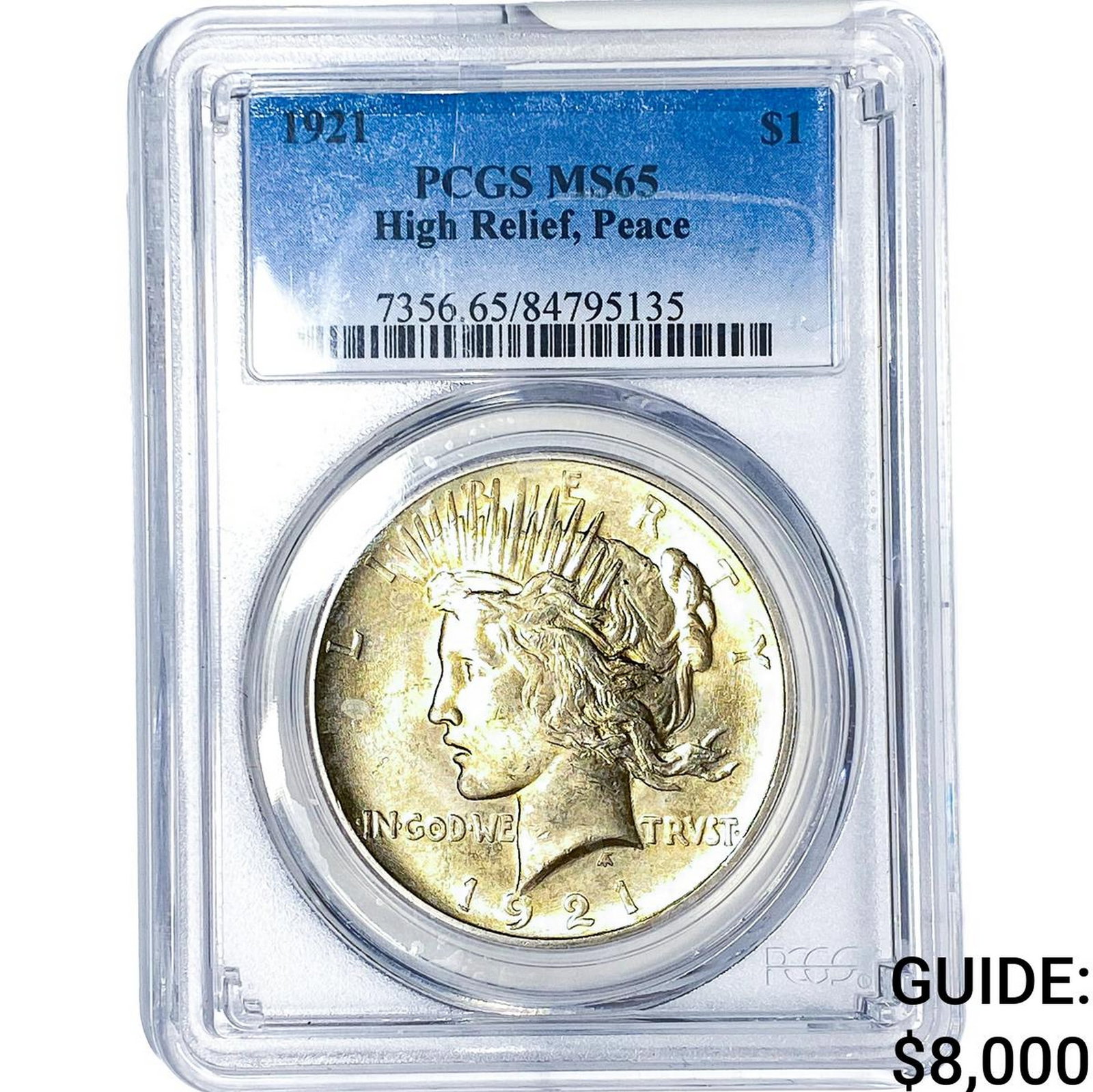 1921 Silver Peace Dollar PCGS MS65 High Relief: 1921 Silver Peace Dollar PCGS MS65 High Relief