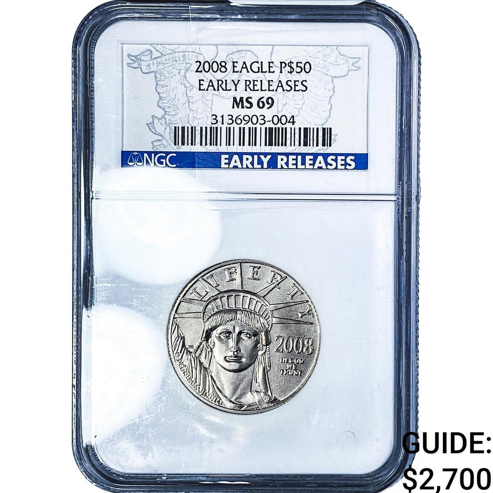 2008 $50 1/2oz Platinum Eagle NGC MS69 (1 of 4)