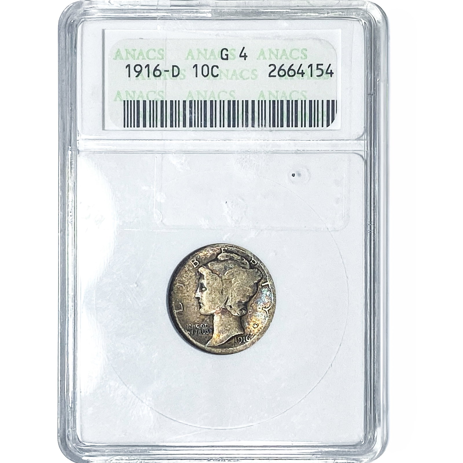 1916-D Mercury Silver Dime ANACS G4 (1 of 4)