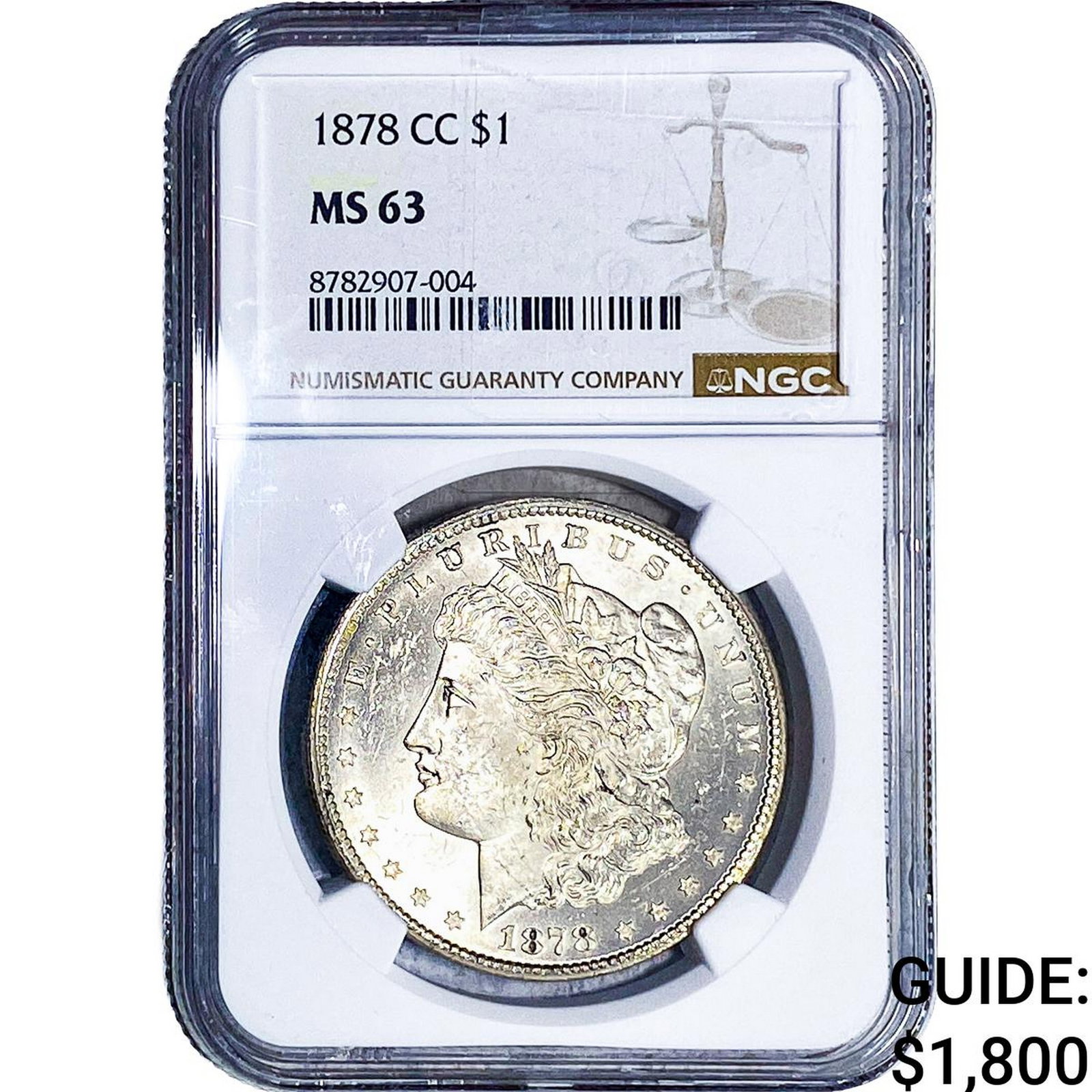 1878-CC Morgan Silver Dollar NGC MS63: 1878-CC Morgan Silver Dollar NGC MS63