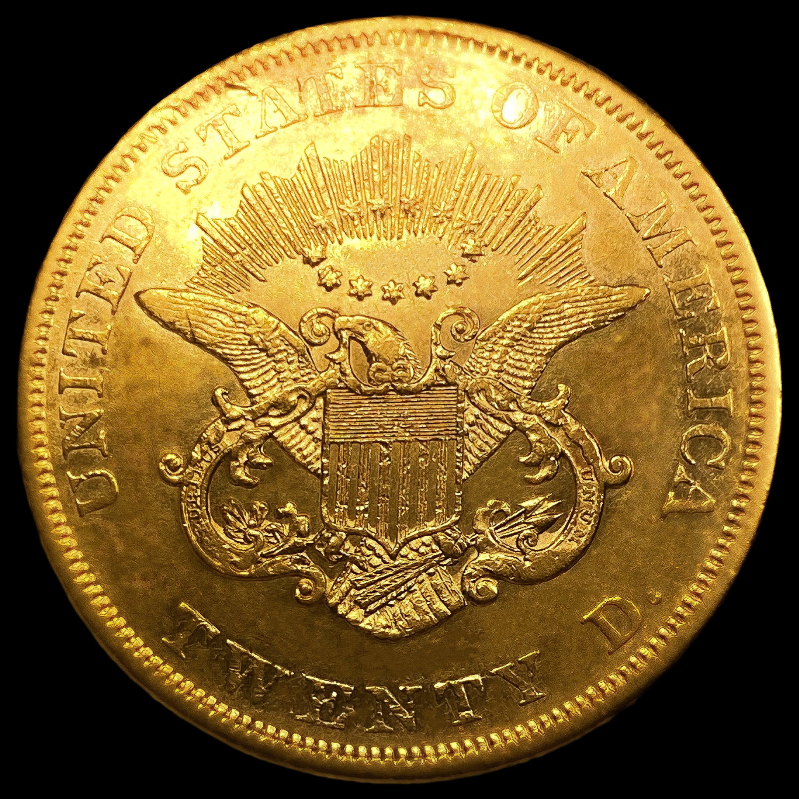 1859 $20 Gold Double Eagle - 2