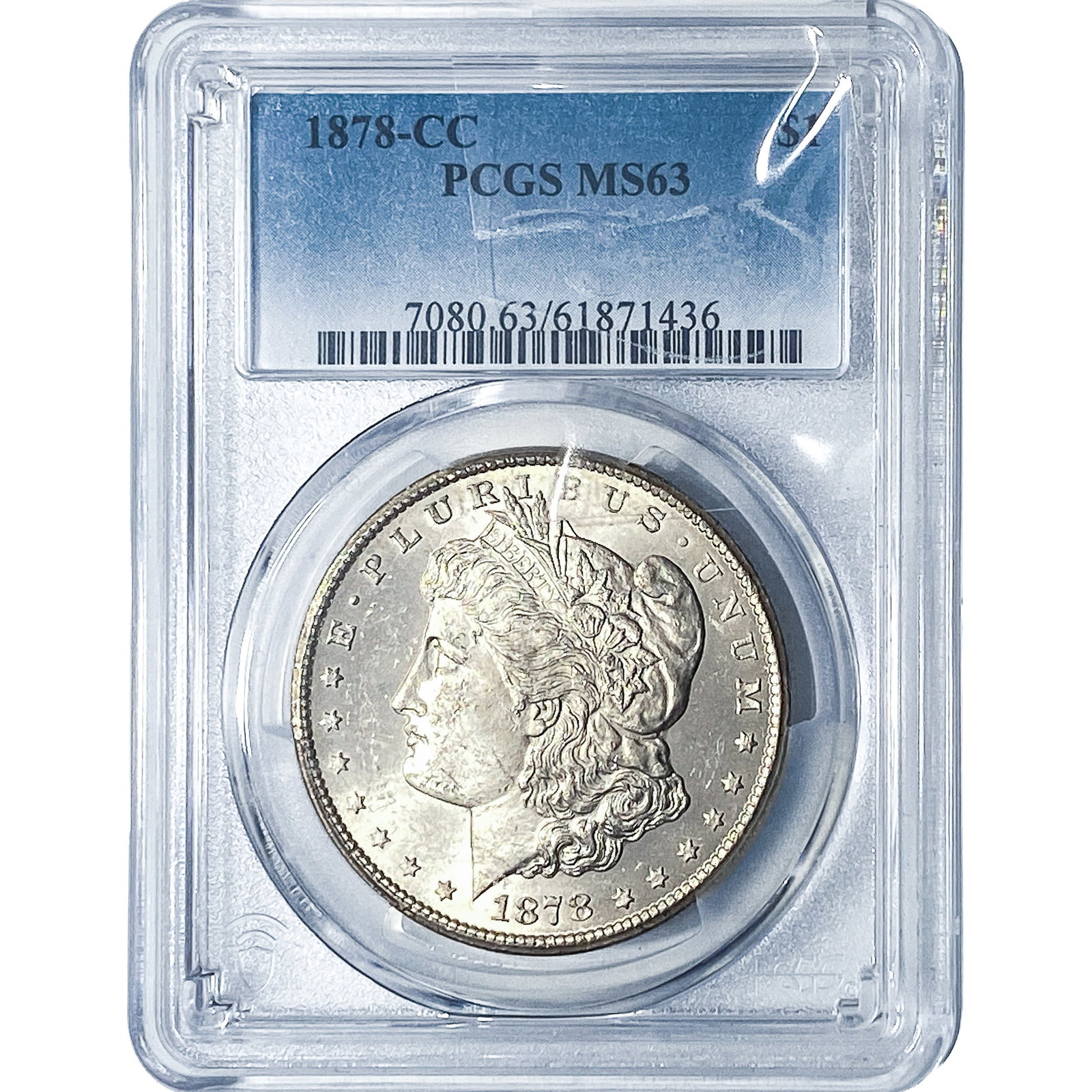 1878-CC Morgan Silver Dollar PCGS MS63: 1878-CC Morgan Silver Dollar PCGS MS63