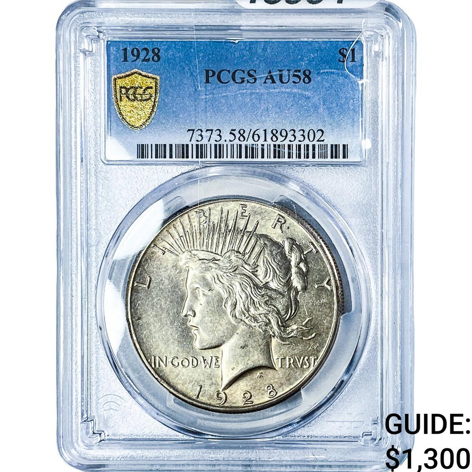 1928 Silver Peace Dollar PCGS AU58: 1928 Silver Peace Dollar PCGS AU58