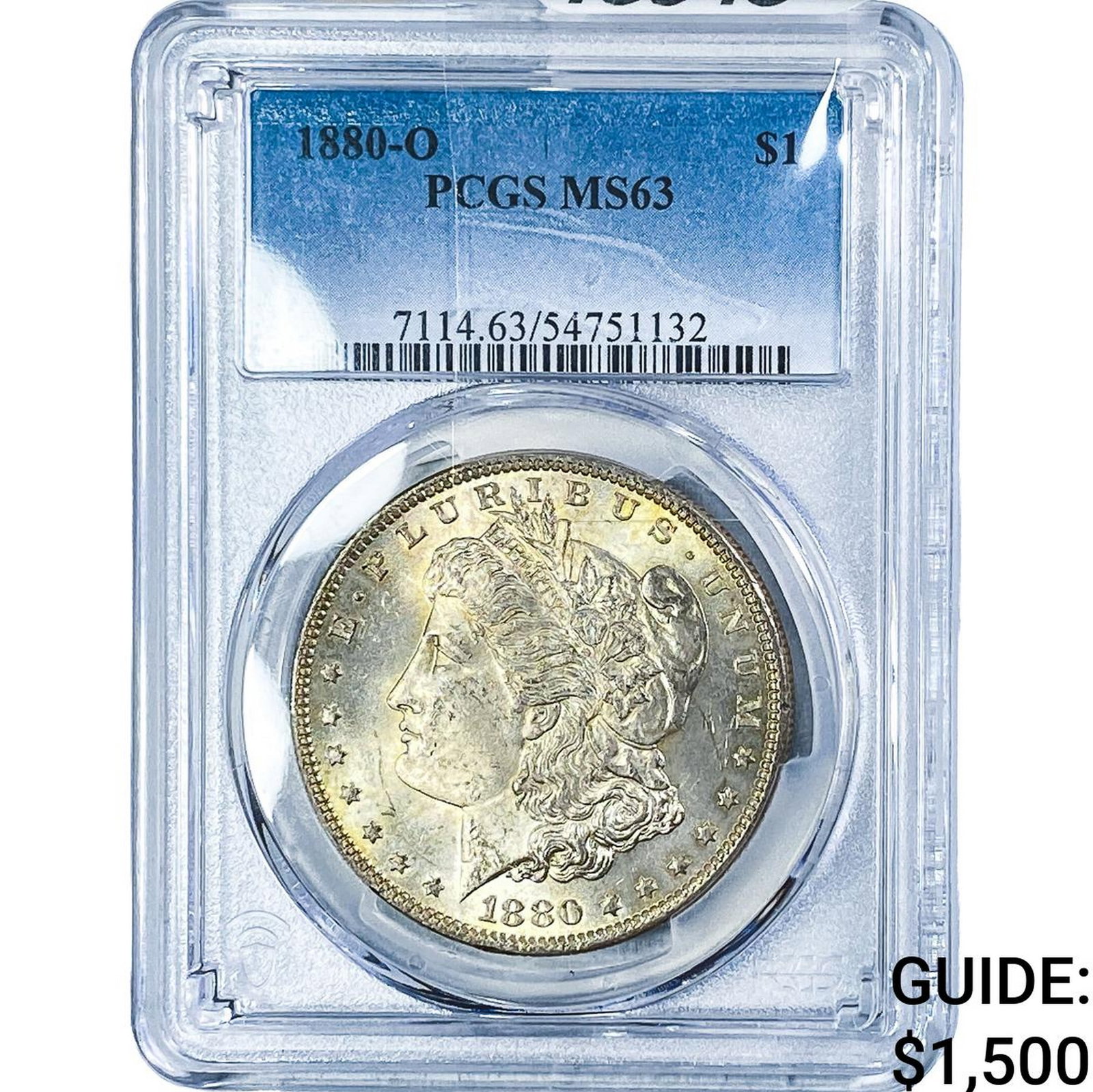 1880-O Morgan Silver Dollar PCGS MS63: 1880-O Morgan Silver Dollar PCGS MS63