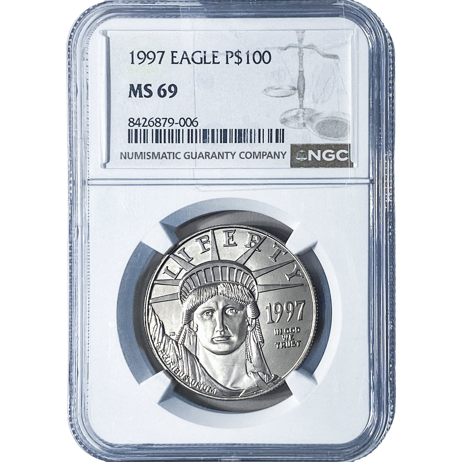 1997 $100 Platinum Eagle 1oz NGC MS69 (1 of 4)