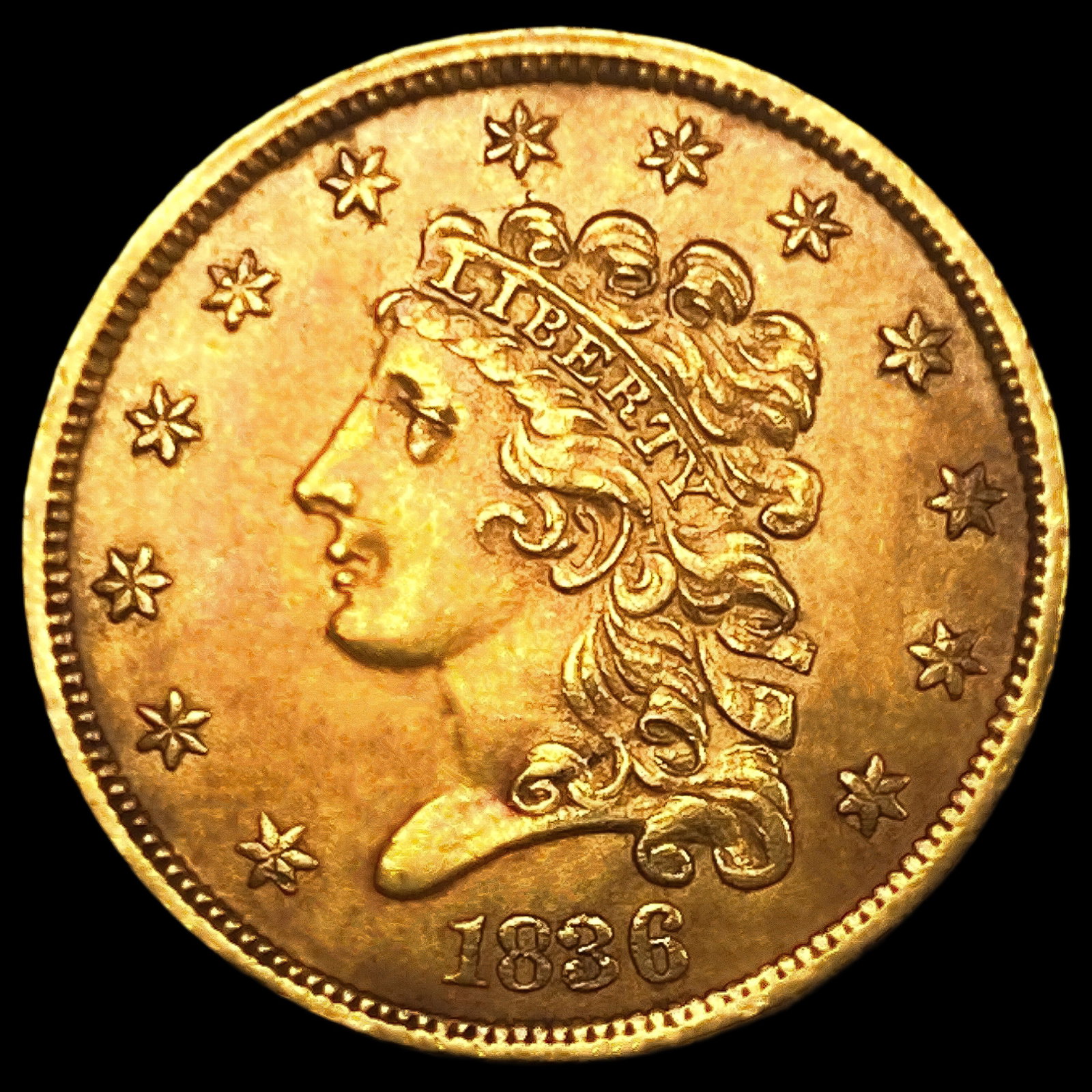 1836 $2.50 Gold Quarter Eagle: 1836 $2.50 Gold Quarter Eagle