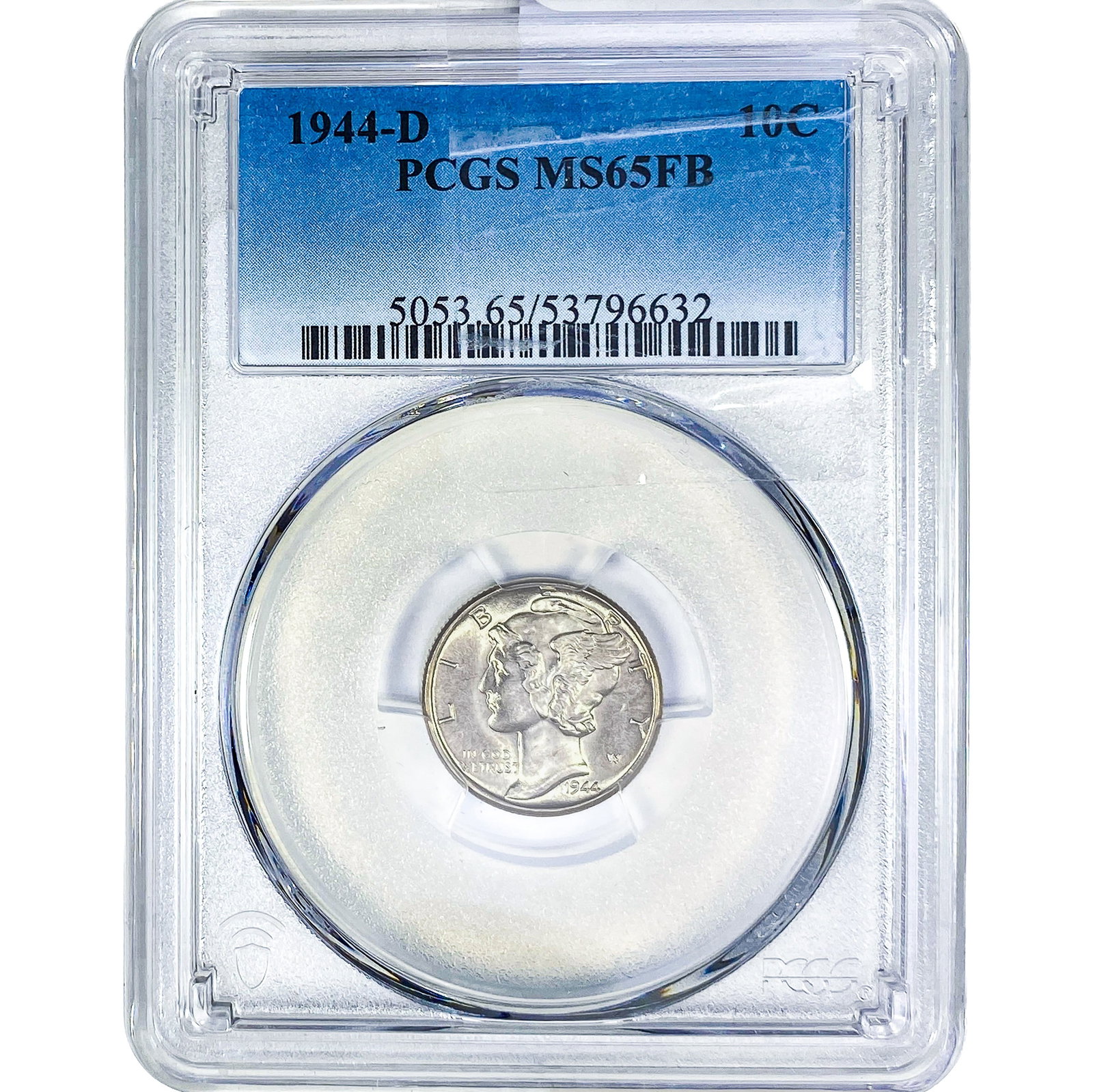 1944-D Mercury Silver Dime PCGS MS65 FB: 1944-D Mercury Silver Dime PCGS MS65 FB
