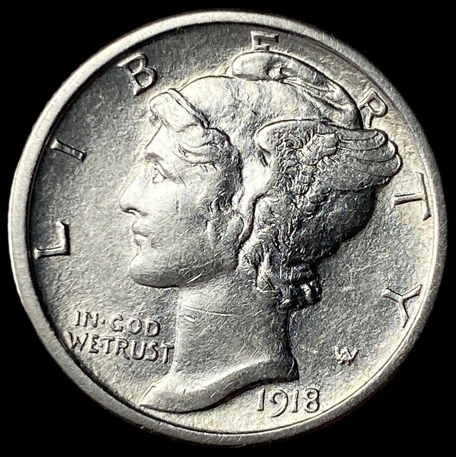 1918-S Silver Mercury Dime UNCIRCULATED: 1918-S Silver Mercury Dime UNCIRCULATED