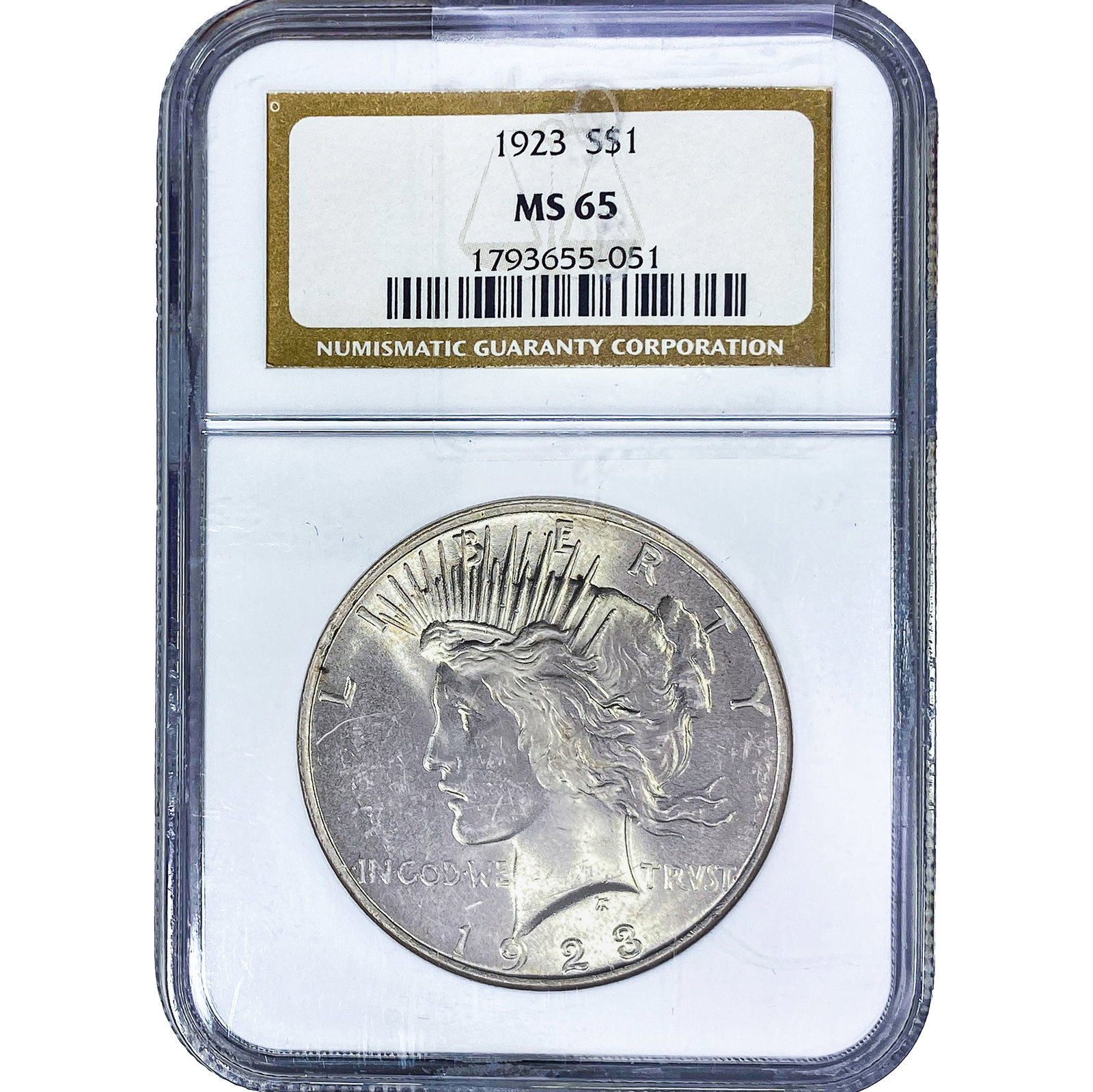 1923 Silver Peace Dollar NGC MS65: 1923 Silver Peace Dollar NGC MS65