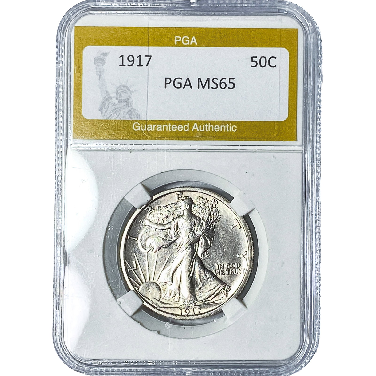 1917 Walking Liberty Half Dollar PGA MS65: 1917 Walking Liberty Half Dollar PGA MS65