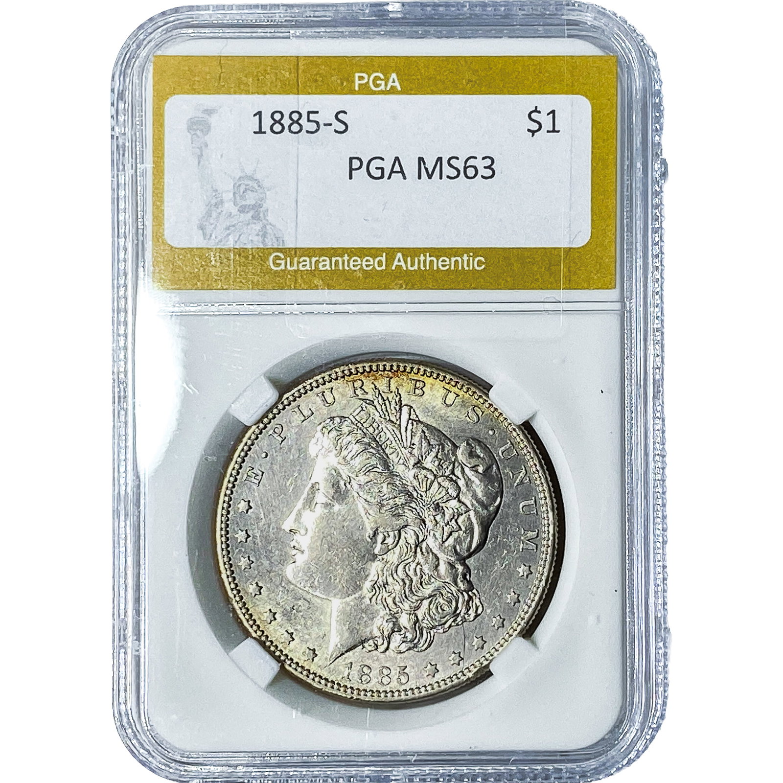 1885-S Morgan Silver Dollar PGA MS63: 1885-S Morgan Silver Dollar PGA MS63