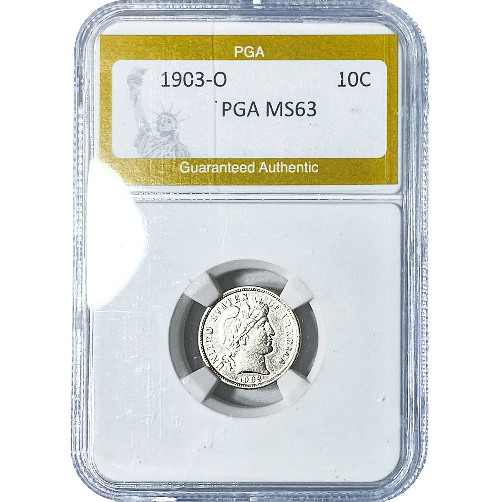 1903-O Barber Dime PGA MS63: 1903-O Barber Dime PGA MS63