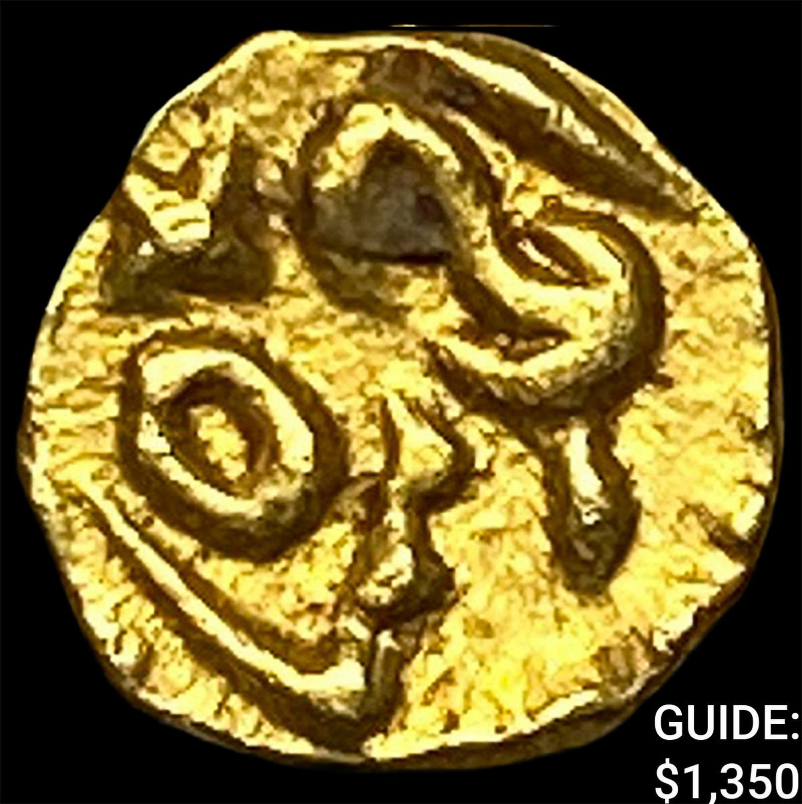 1748-1754 Mughal Ahmad Shah Bahadur Gold 1/2 Fanam (1 of 2)