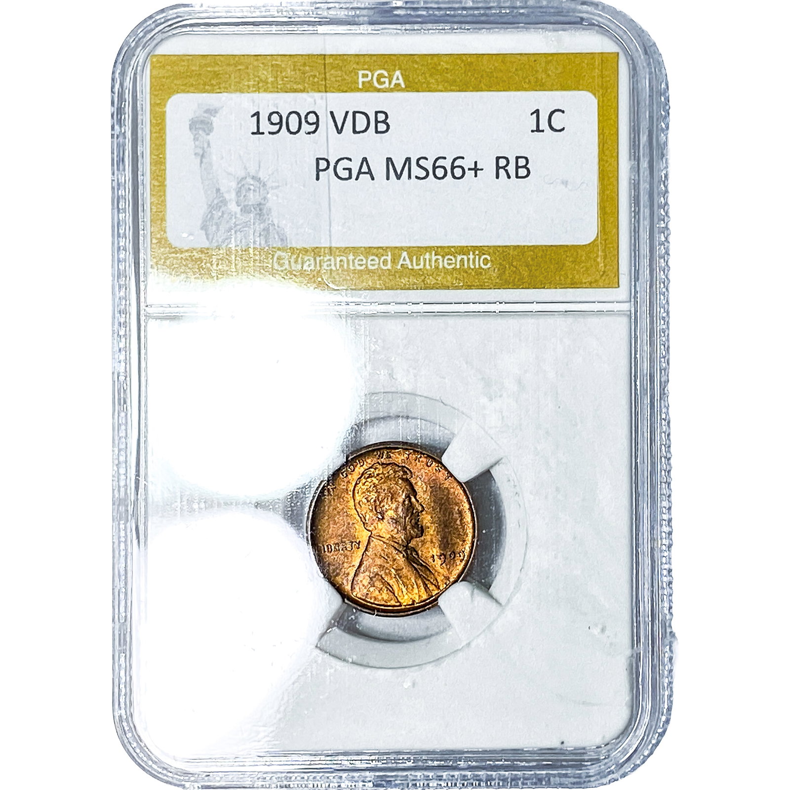 1909 VDB Wheat Cent PGA MS66+RB (1 of 2)